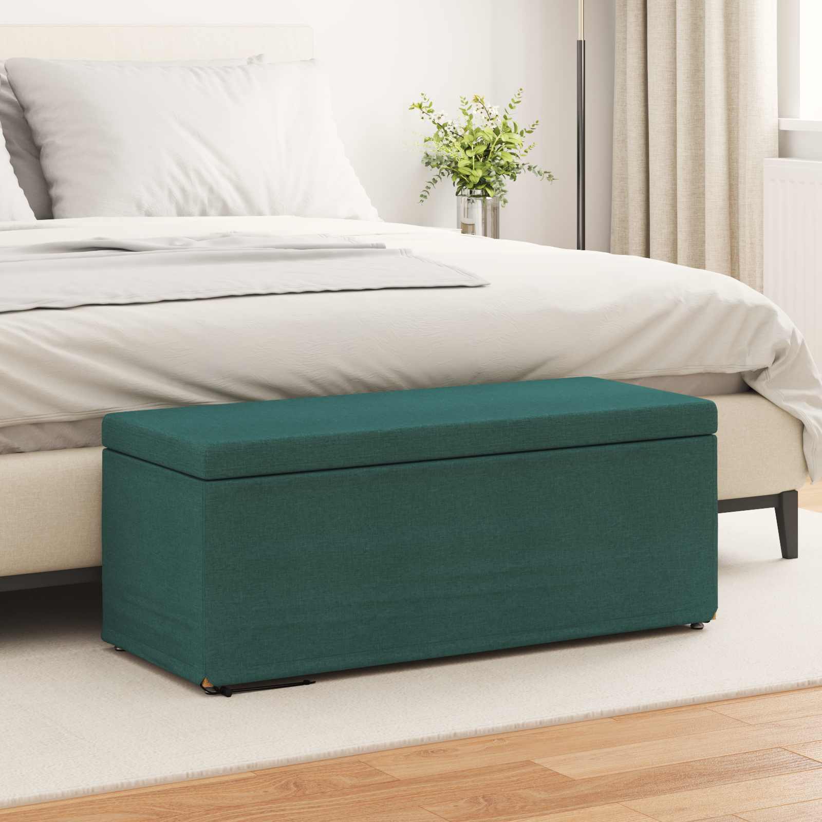 Tabouret Vert foncé 101 x 41 x 40 cm Tissu et bois stratifié - XIOS