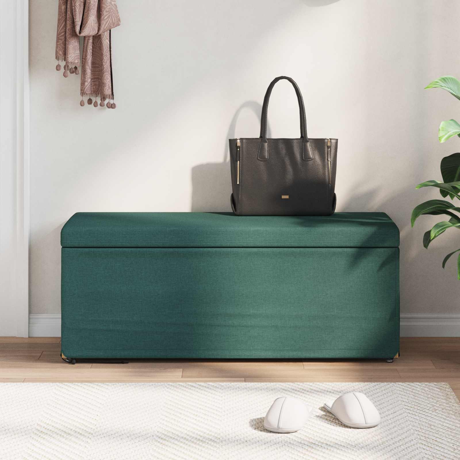 Tabouret Vert foncé 101 x 41 x 40 cm Tissu et bois stratifié - XIOS