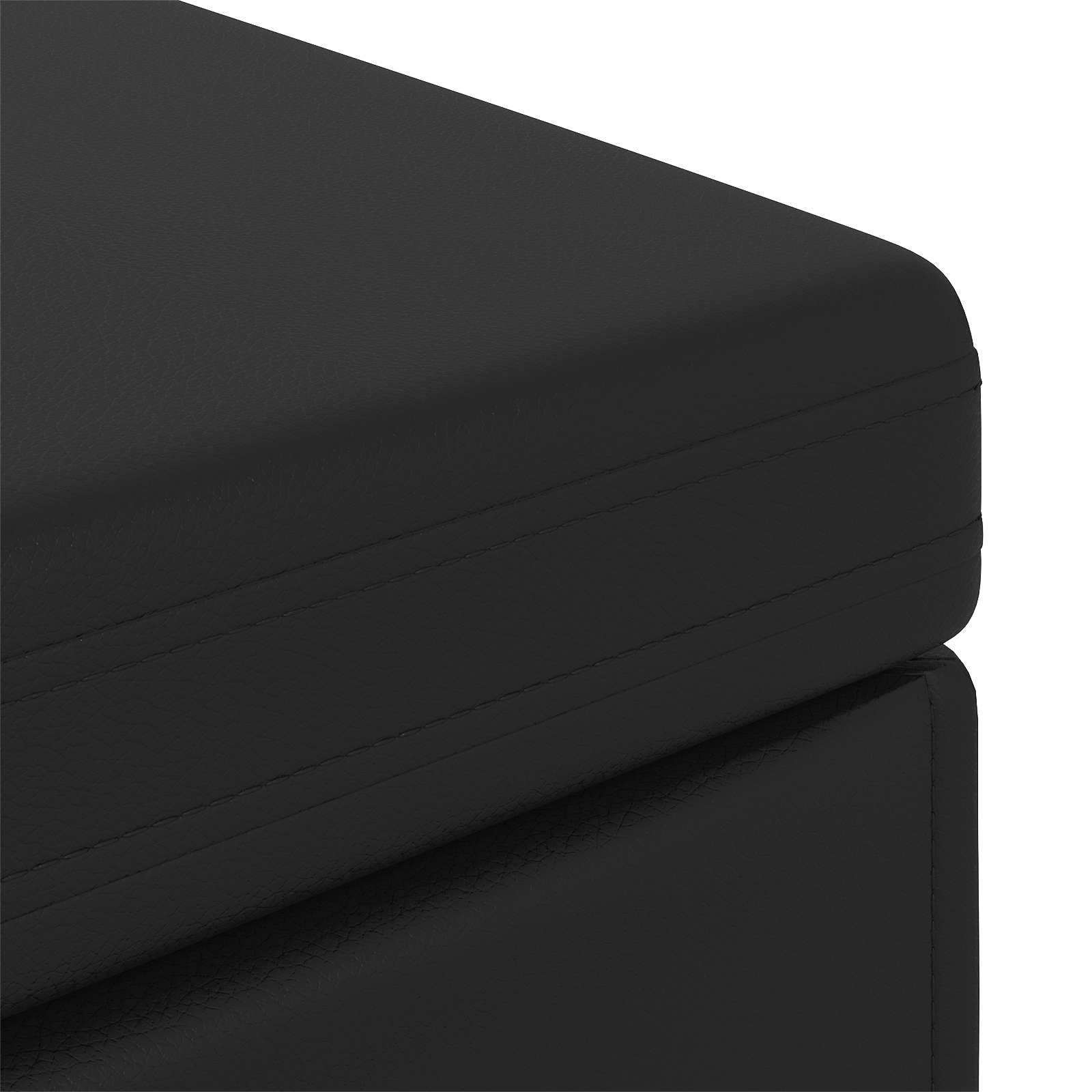 Tabouret Noir Cuir Synthétique et Bois Composite - XIOS