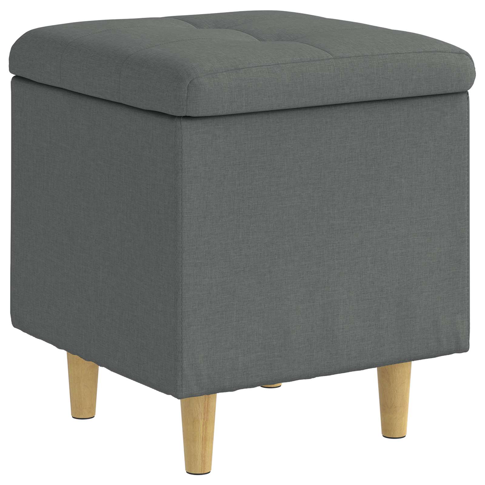 Pouf de rangement avec coussin Gris foncé 40 x 40 x 45 cm tissu - XIOS