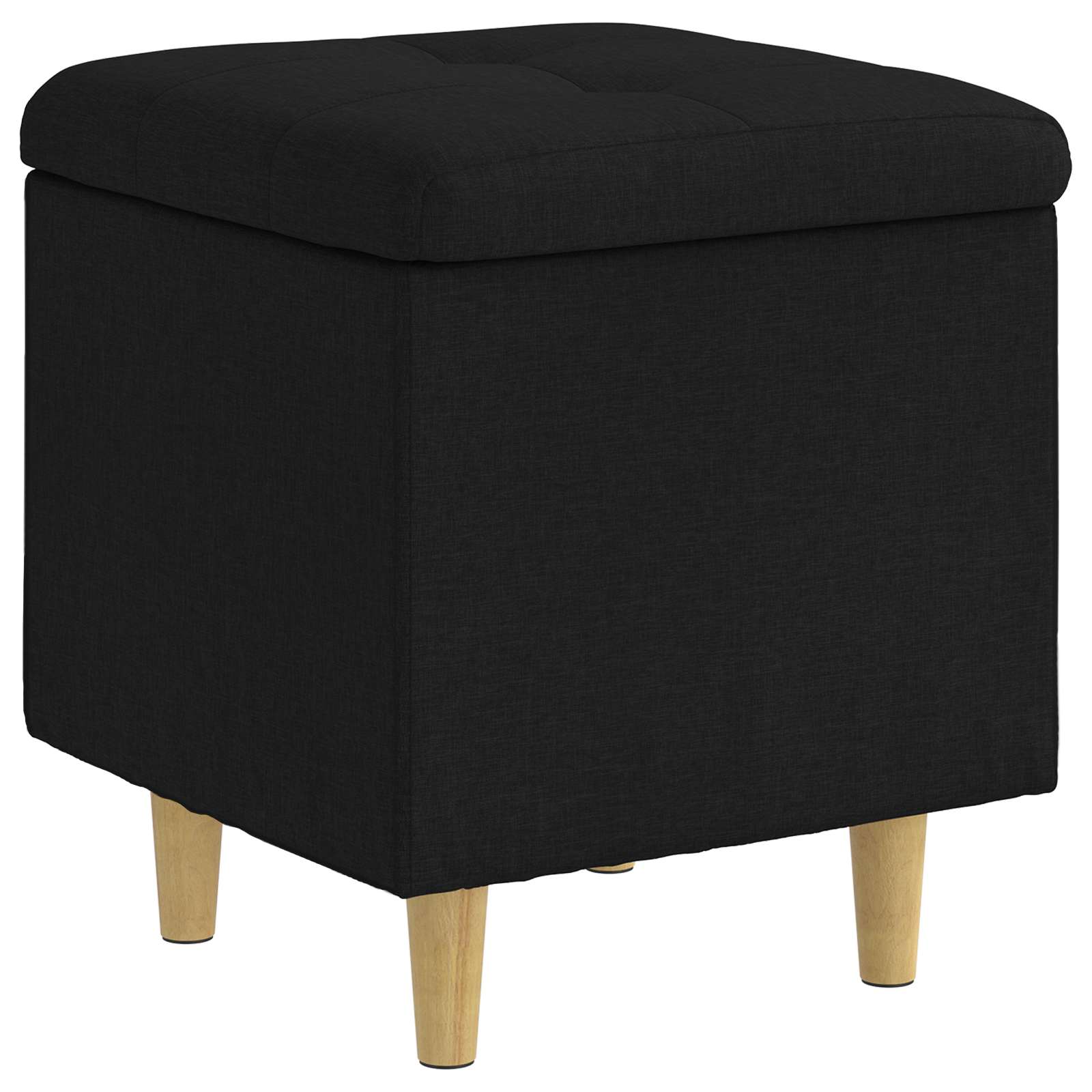 Pouf de rangement avec coussin Noir 40 x 40 x 45 cm tissu - XIOS