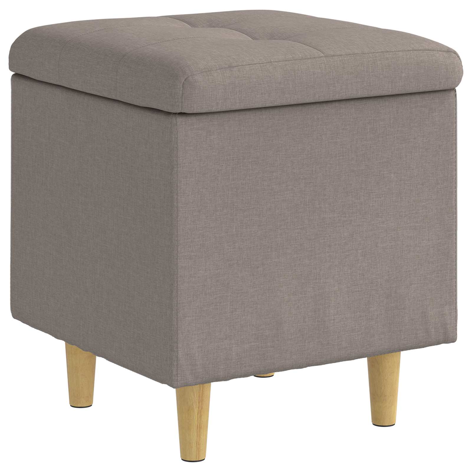 Pouf de rangement avec coussin Taupe 40 x 40 x 45 cm tissu - XIOS