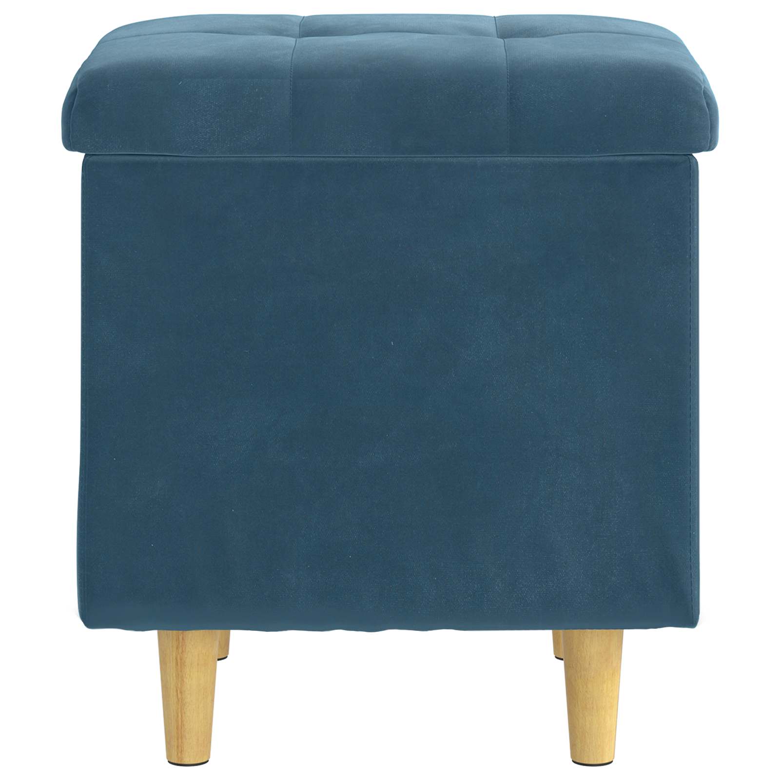 Pouf de rangement avec coussin Bleu 40 x 40 x 45 cm Velours - XIOS