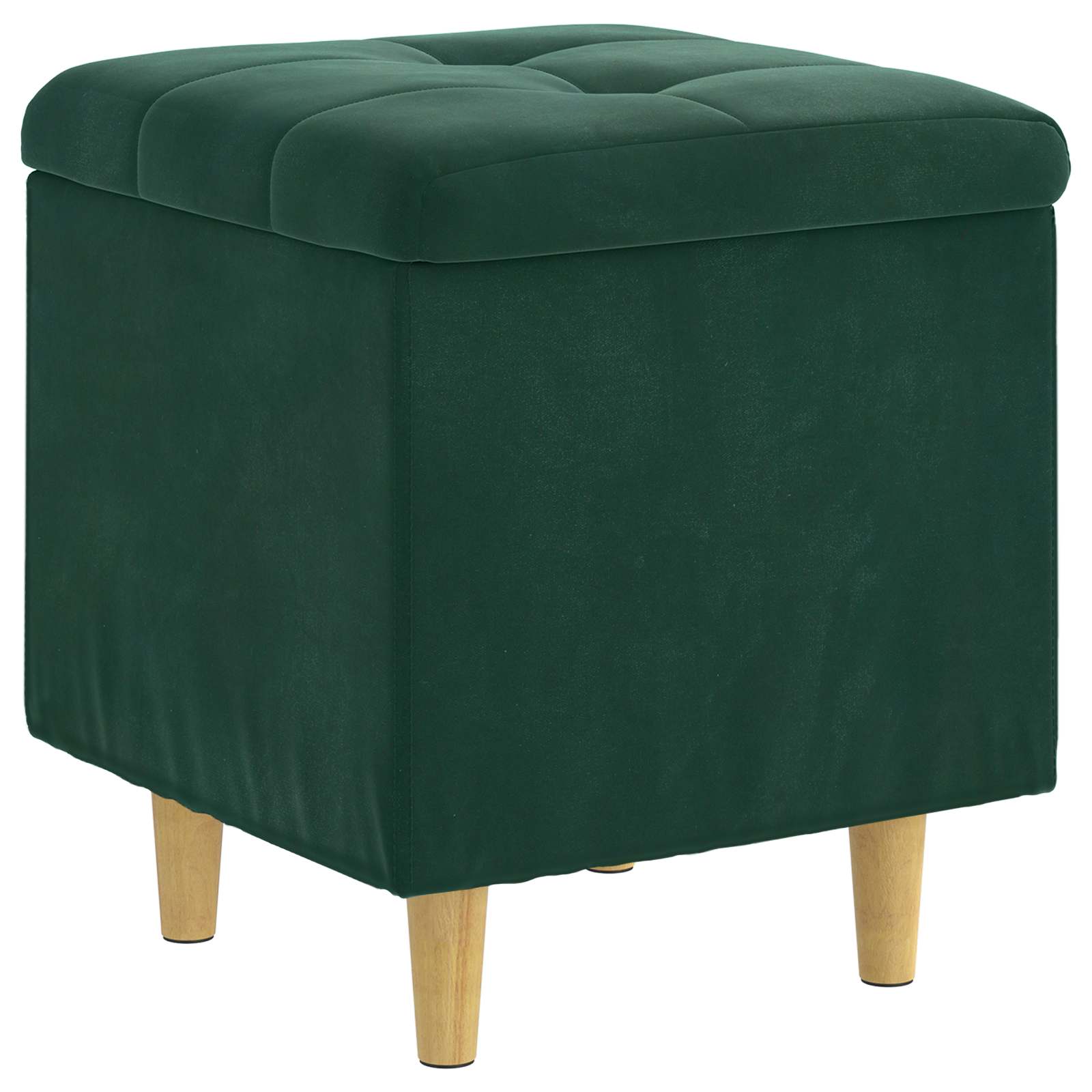 Pouf de rangement Vert foncé 40 x 40 x 45 cm Velours - XIOS