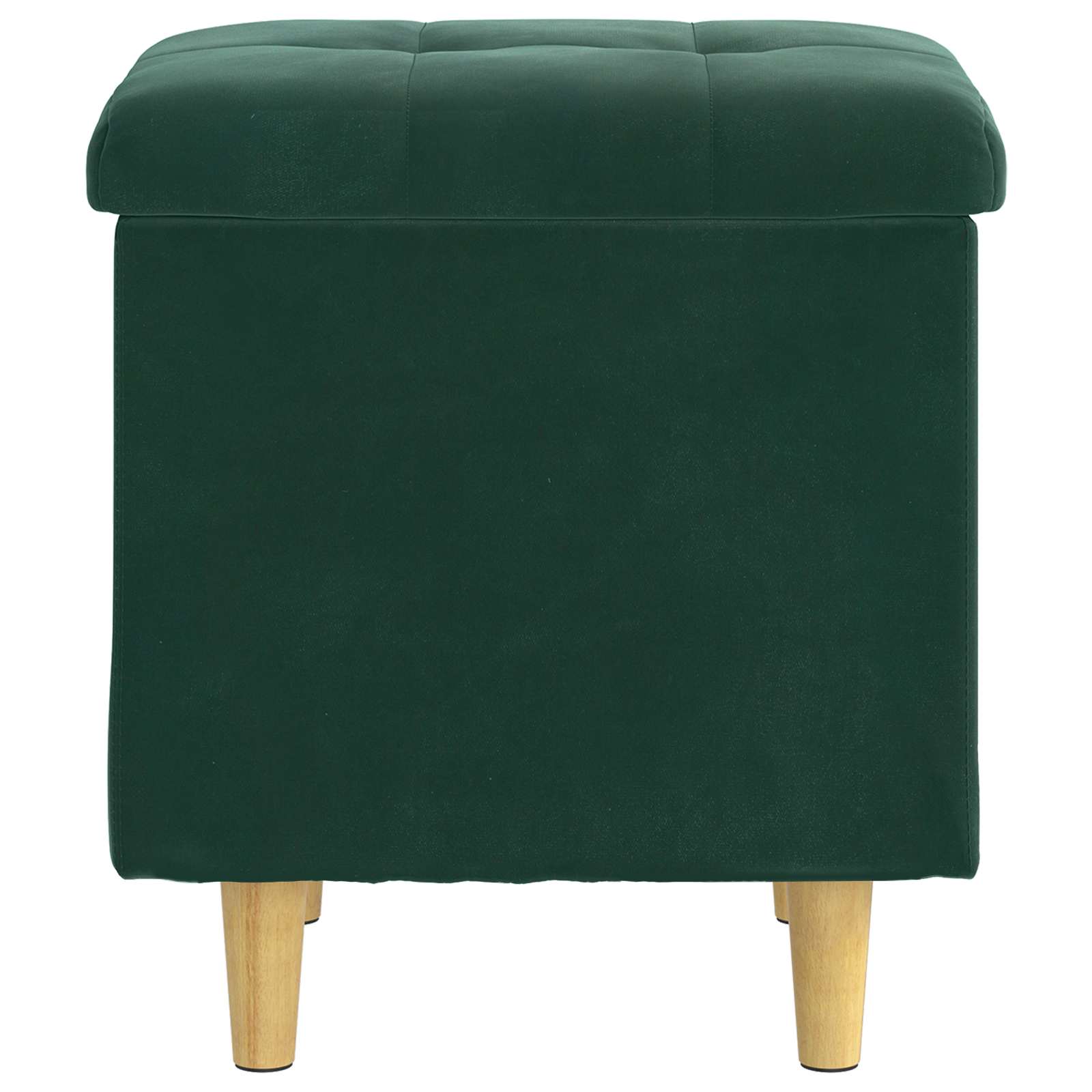 Pouf de rangement Vert foncé 40 x 40 x 45 cm Velours - XIOS