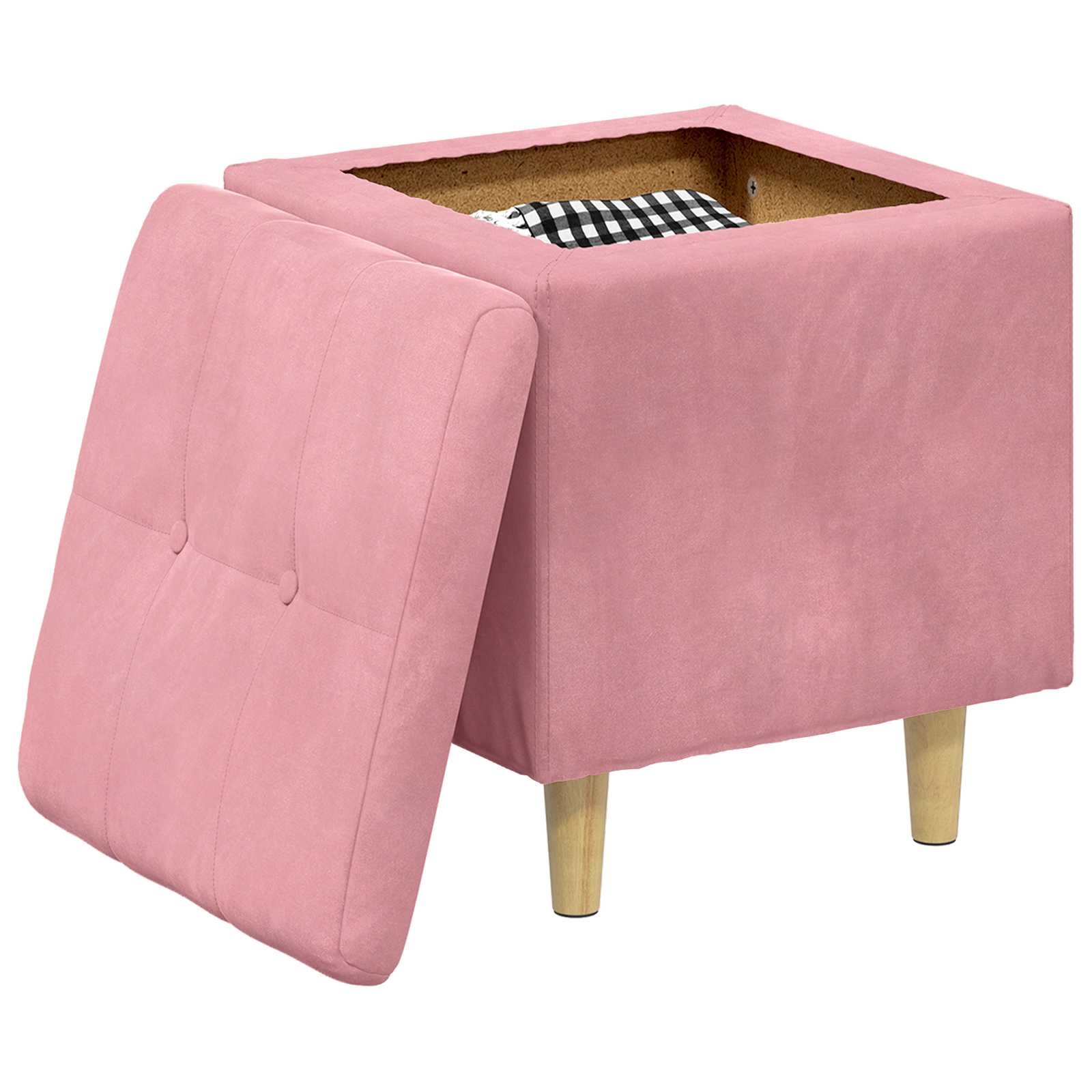 Ottoman avec rangement 40 x 40 x 45 cm Velours - XIOS