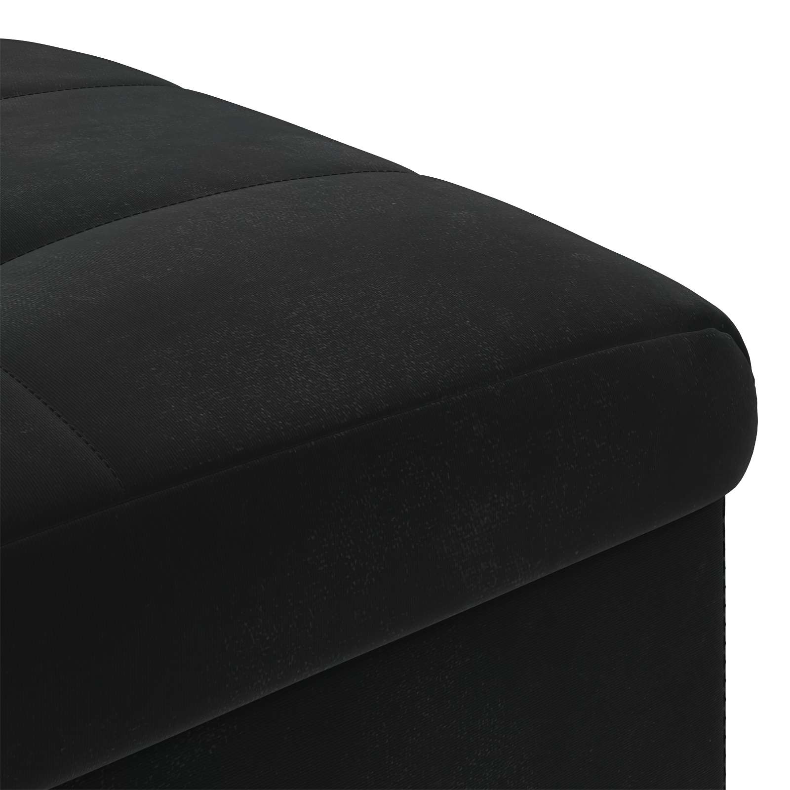 Pouf de rangement avec coussin Noir 40 x 40 x 45 cm Velours - XIOS