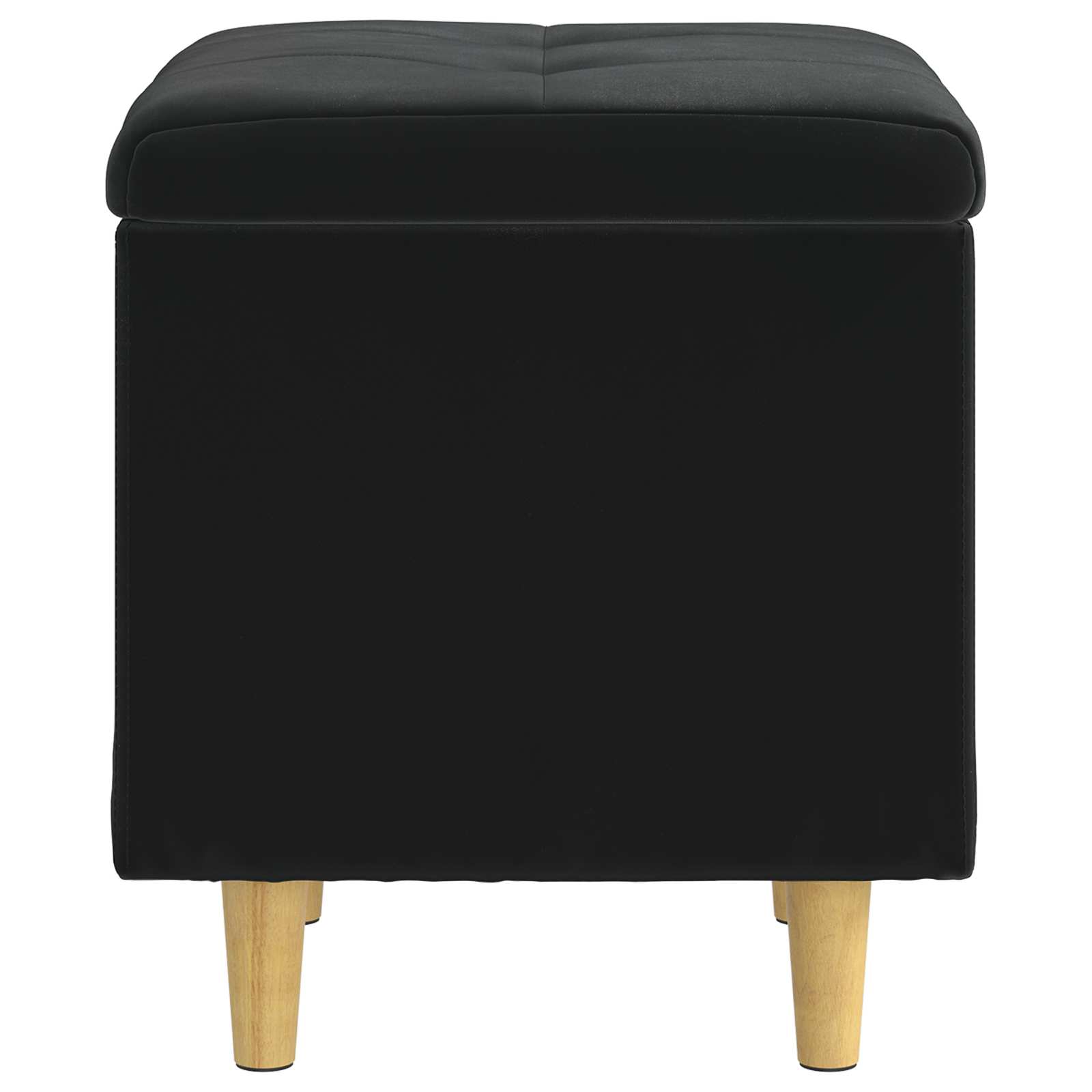 Pouf de rangement avec coussin Noir 40 x 40 x 45 cm Velours - XIOS