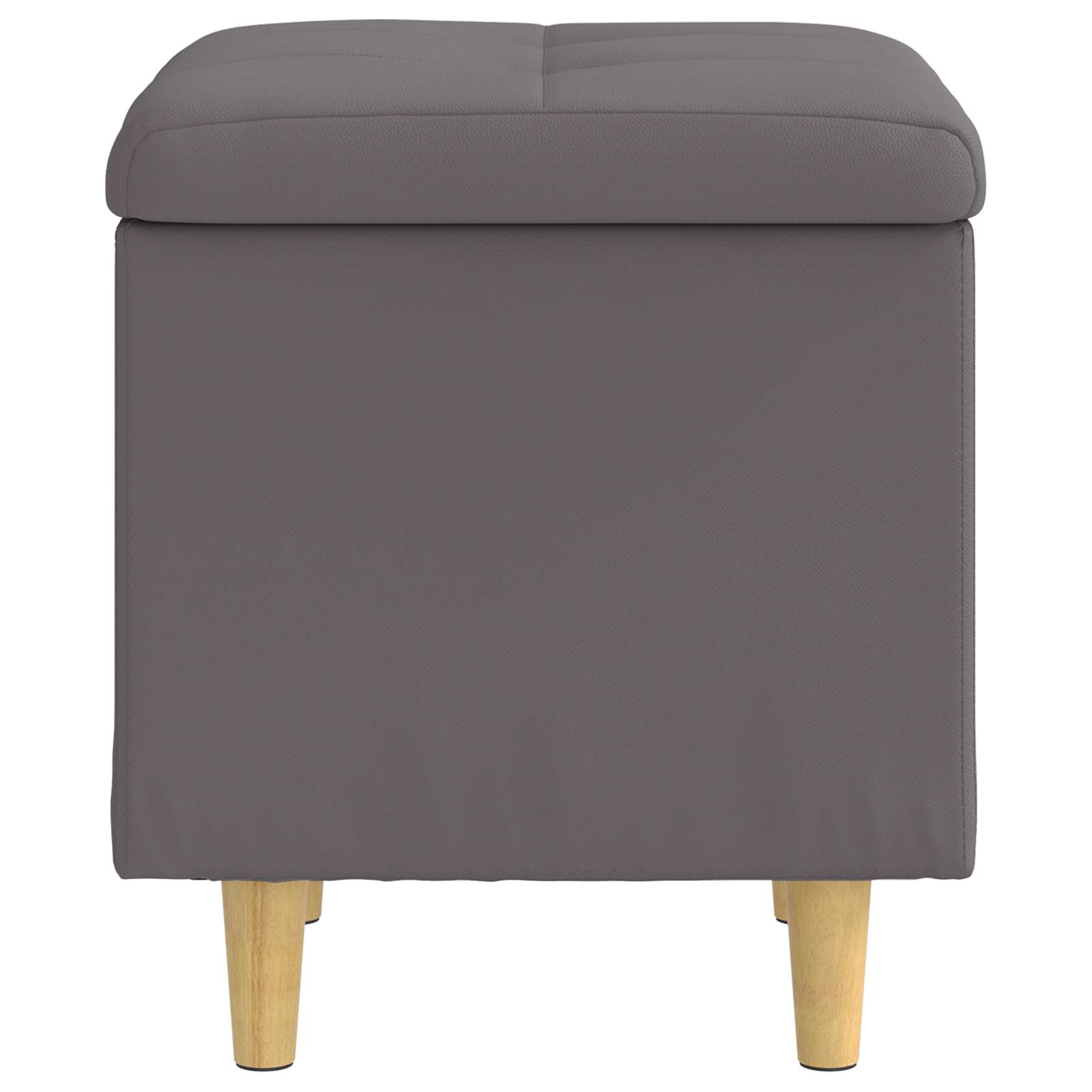 Pouf de rangement avec coussin Gris 40 x 40 x 45 cm Simili cuir - XIOS