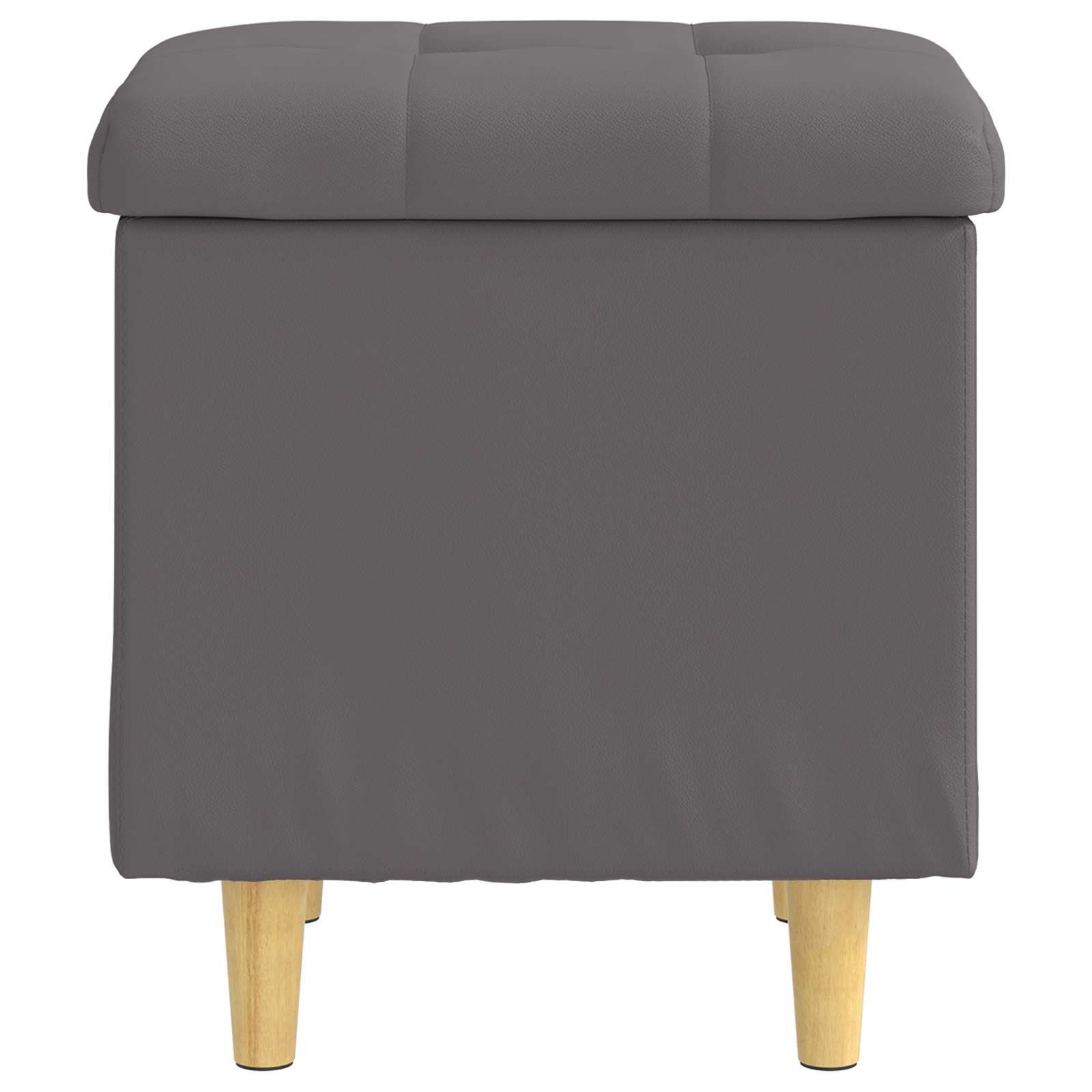 Pouf de rangement avec coussin Gris 40 x 40 x 45 cm Simili cuir - XIOS