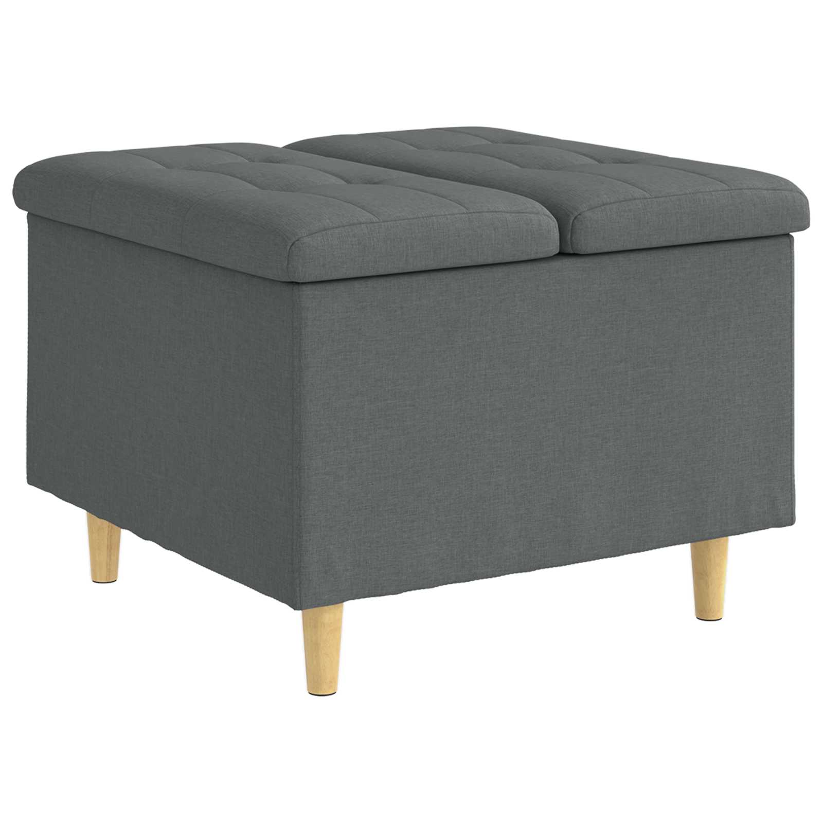 Pouf de rangement avec coussin Gris foncé 60 x 60 x 45 cm tissu - XIOS