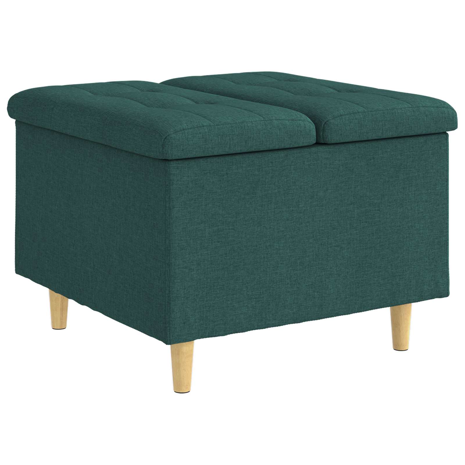 Pouf de rangement avec coussin Vert foncé 60 x 60 x 45 cm tissu - XIOS