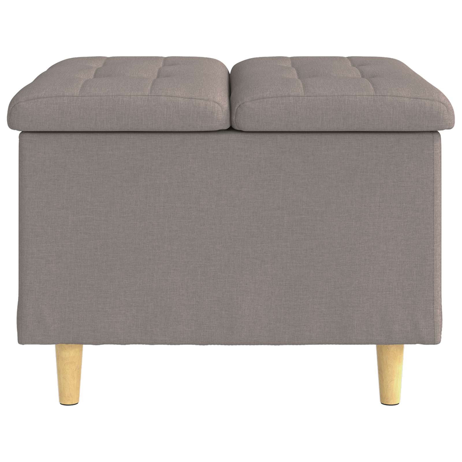 Pouf de rangement avec coussin Taupe 60 x 60 x 45 cm tissu - XIOS