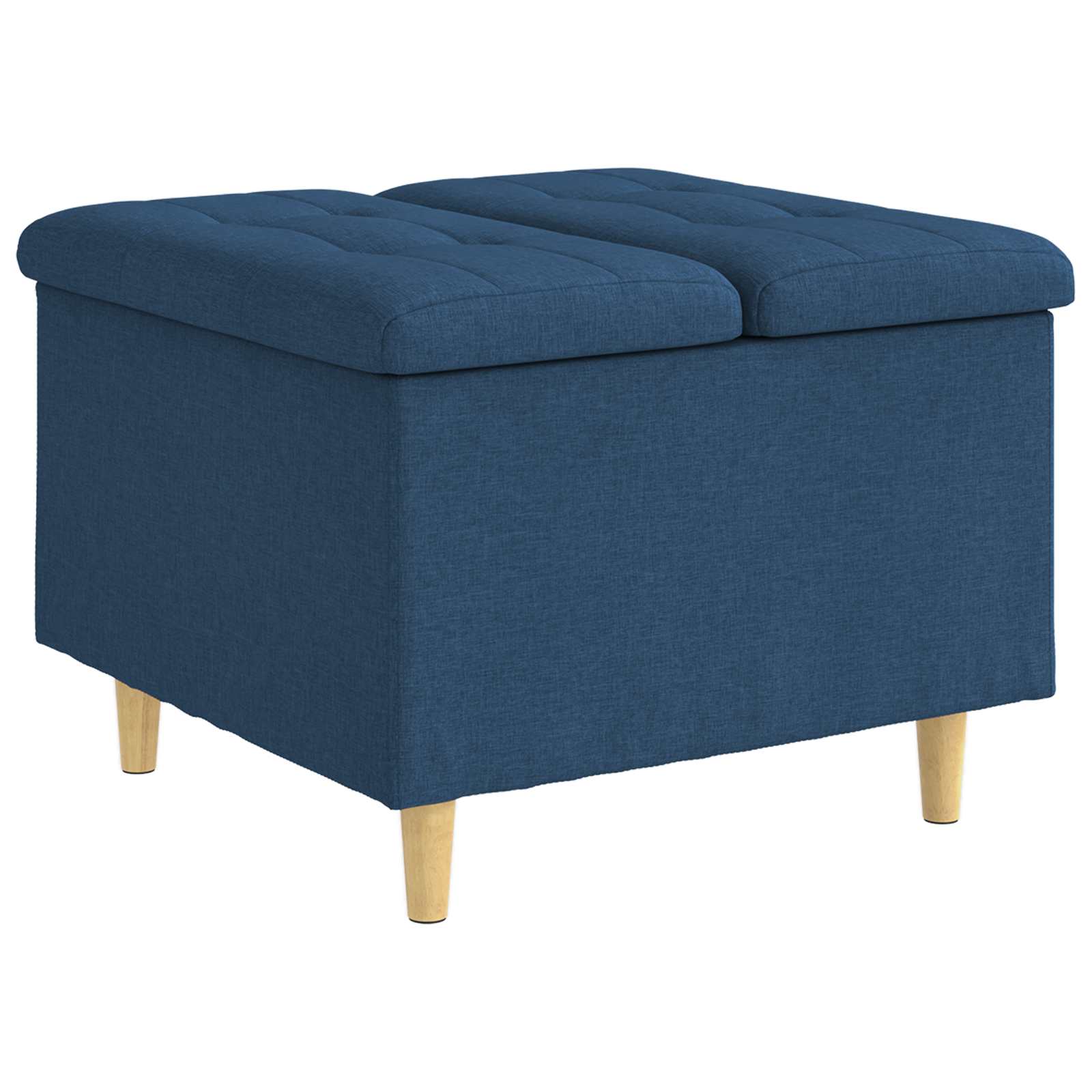 Pouf de rangement avec coussin Bleu 60 x 60 x 45 cm tissu - XIOS