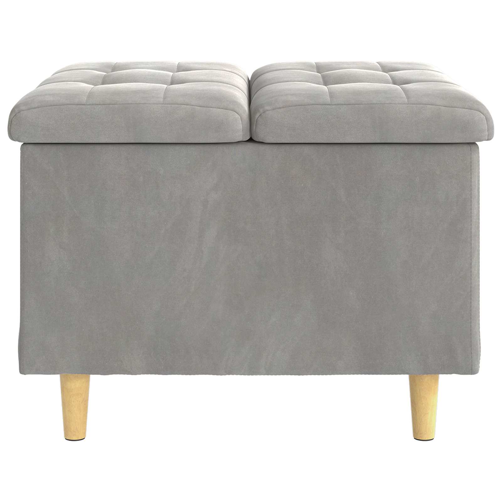 Pouf de rangement Gris clair 60 x 60 x 45 cm Velours - XIOS