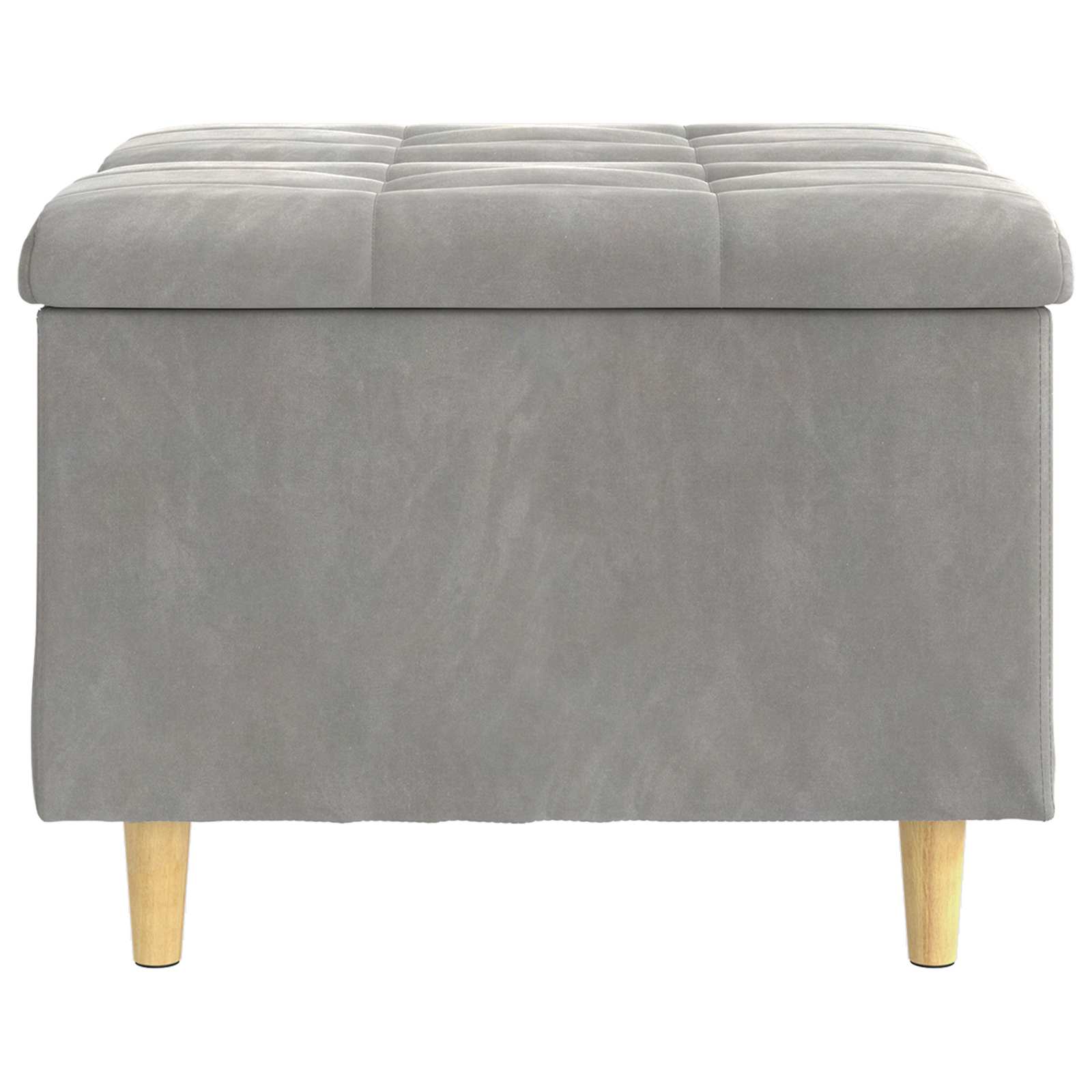 Pouf de rangement Gris clair 60 x 60 x 45 cm Velours - XIOS