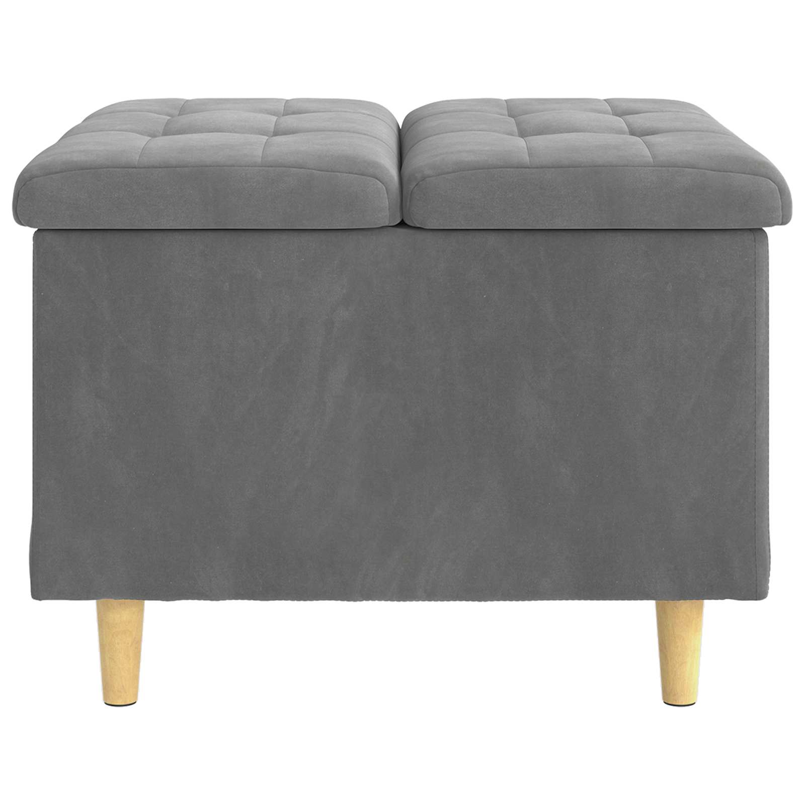 Pouf de rangement Gris foncé 60 x 60 x 45 cm Velours - XIOS