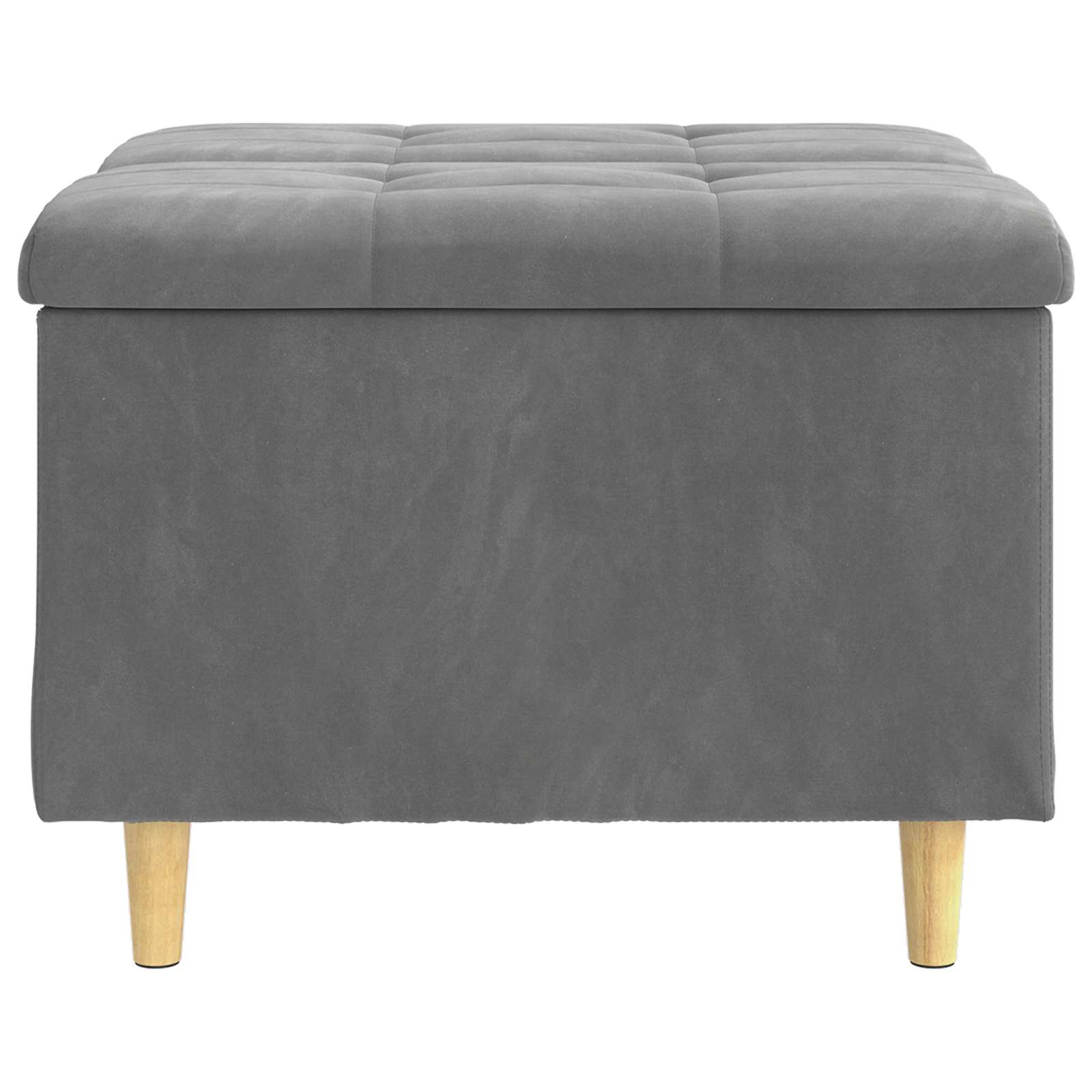 Pouf de rangement Gris foncé 60 x 60 x 45 cm Velours - XIOS