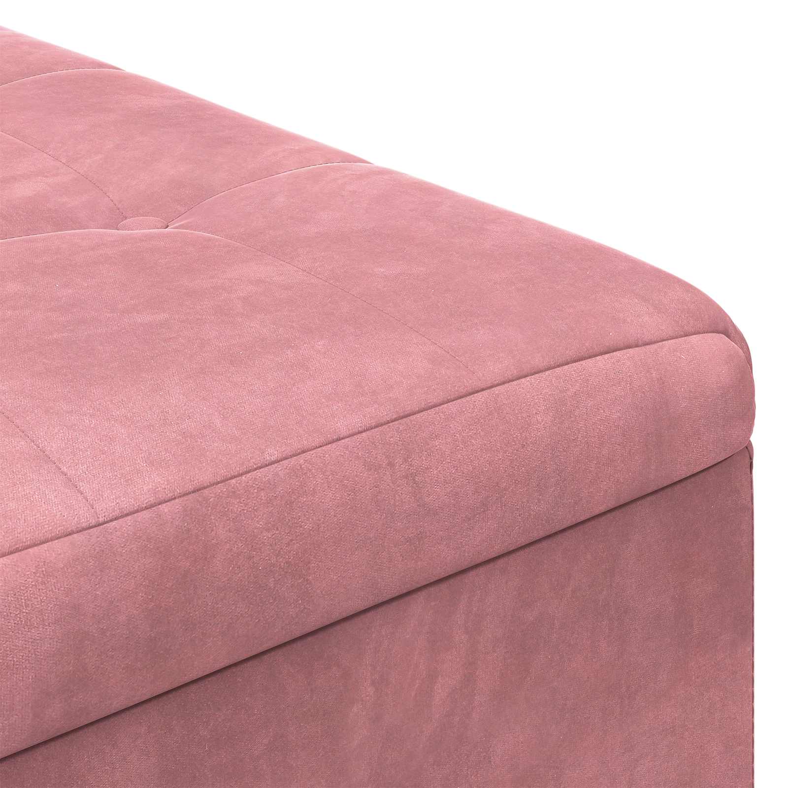 Pouf de rangement avec coussin Rose 60 x 60 x 45 cm Velours - XIOS