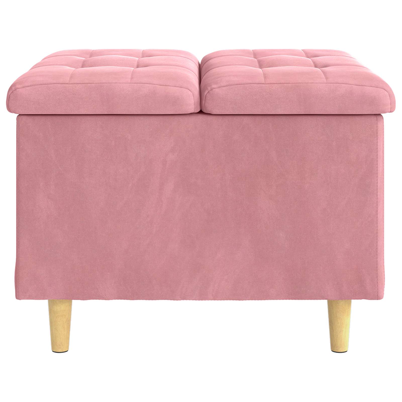 Pouf de rangement avec coussin Rose 60 x 60 x 45 cm Velours - XIOS