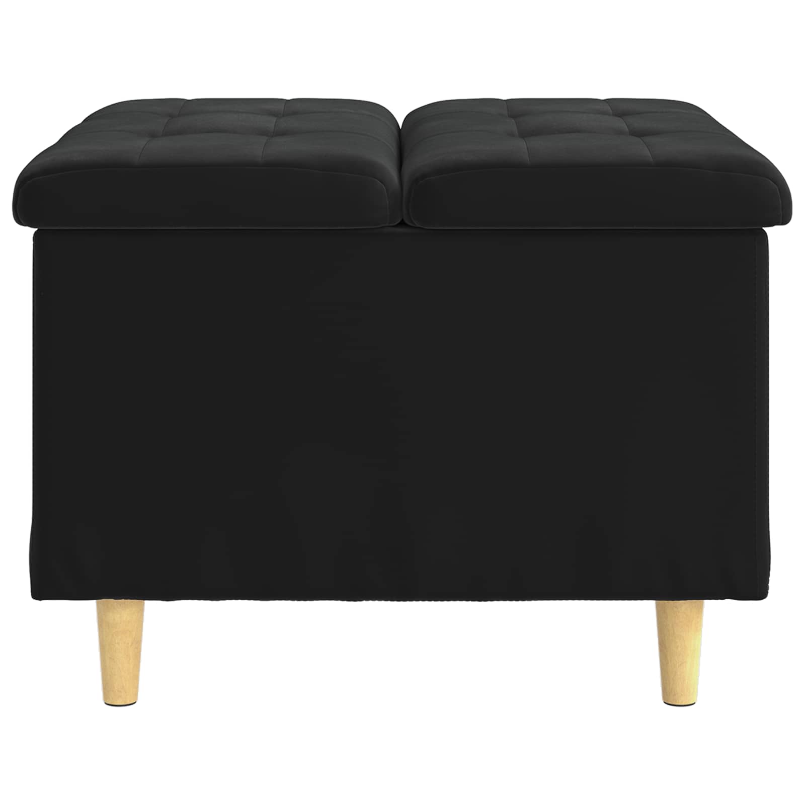 Pouf de rangement avec coussin Noir 60 x 60 x 45 cm Velours - XIOS