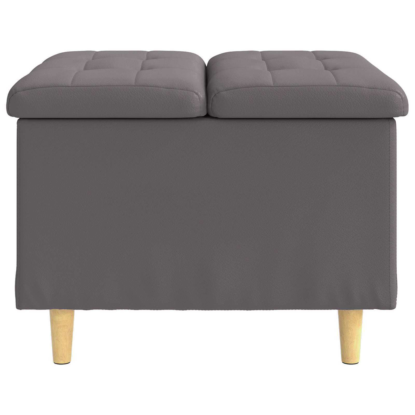 Pouf de rangement avec coussin Gris 60 x 60 x 45 cm Simili cuir - XIOS