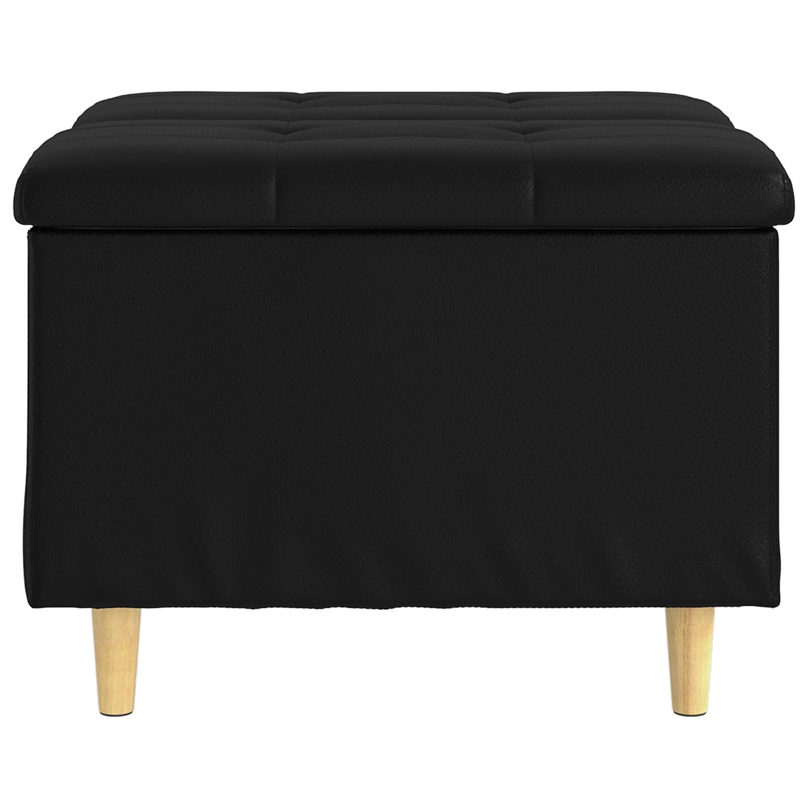 Pouf de rangement avec coussin Noir 60 x 60 x 45 cm Simili cuir - XIOS