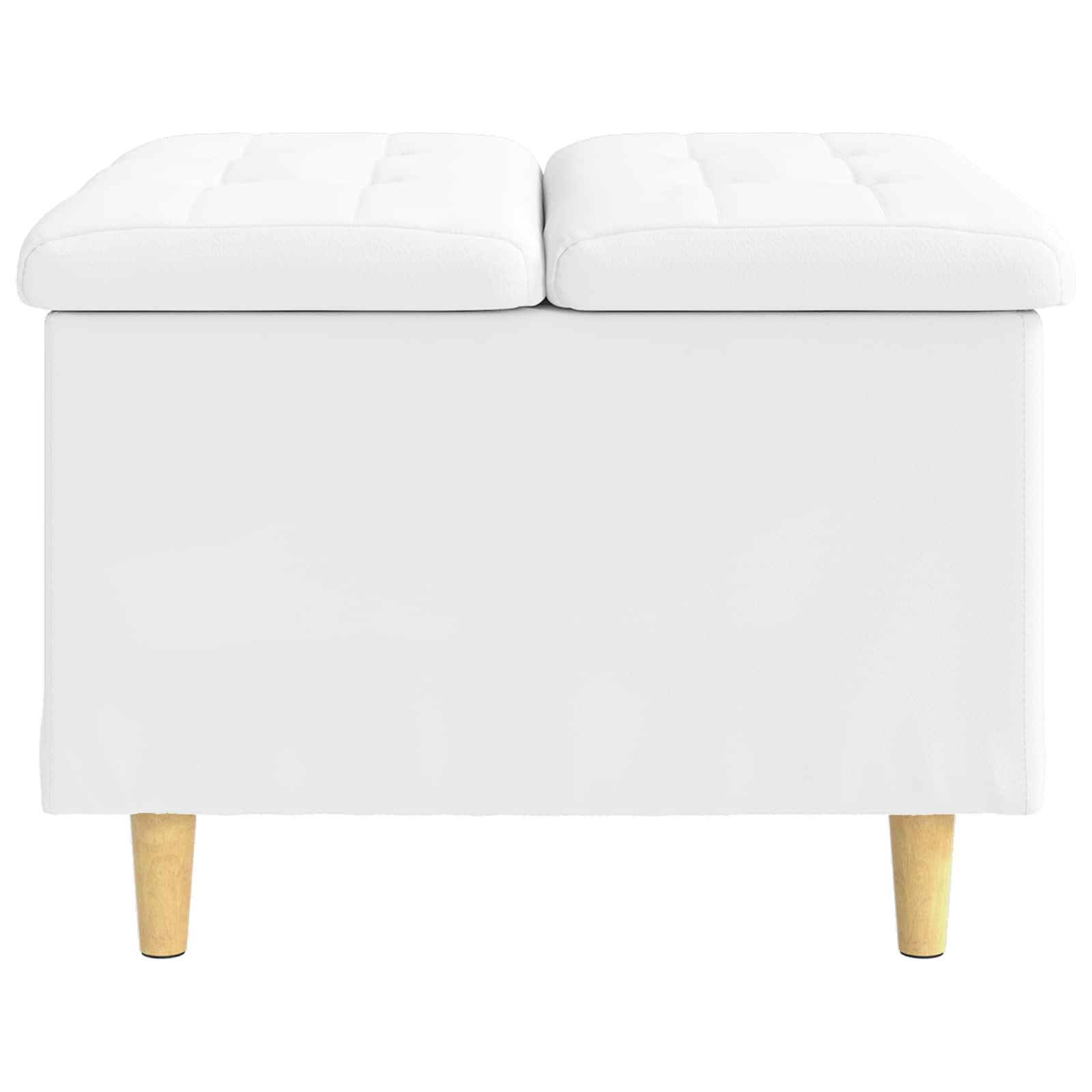 Pouf de rangement Blanc 60 x 60 x 45 cm Simili cuir - XIOS