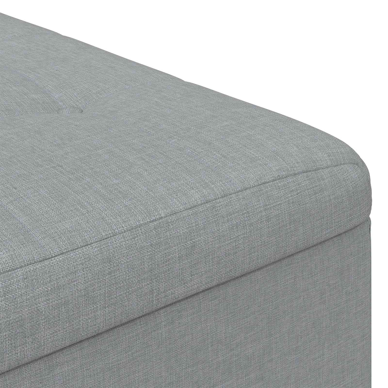 Tabouret bouton avec coussin Gris clair 80 x 80 x 45 cm tissu - XIOS