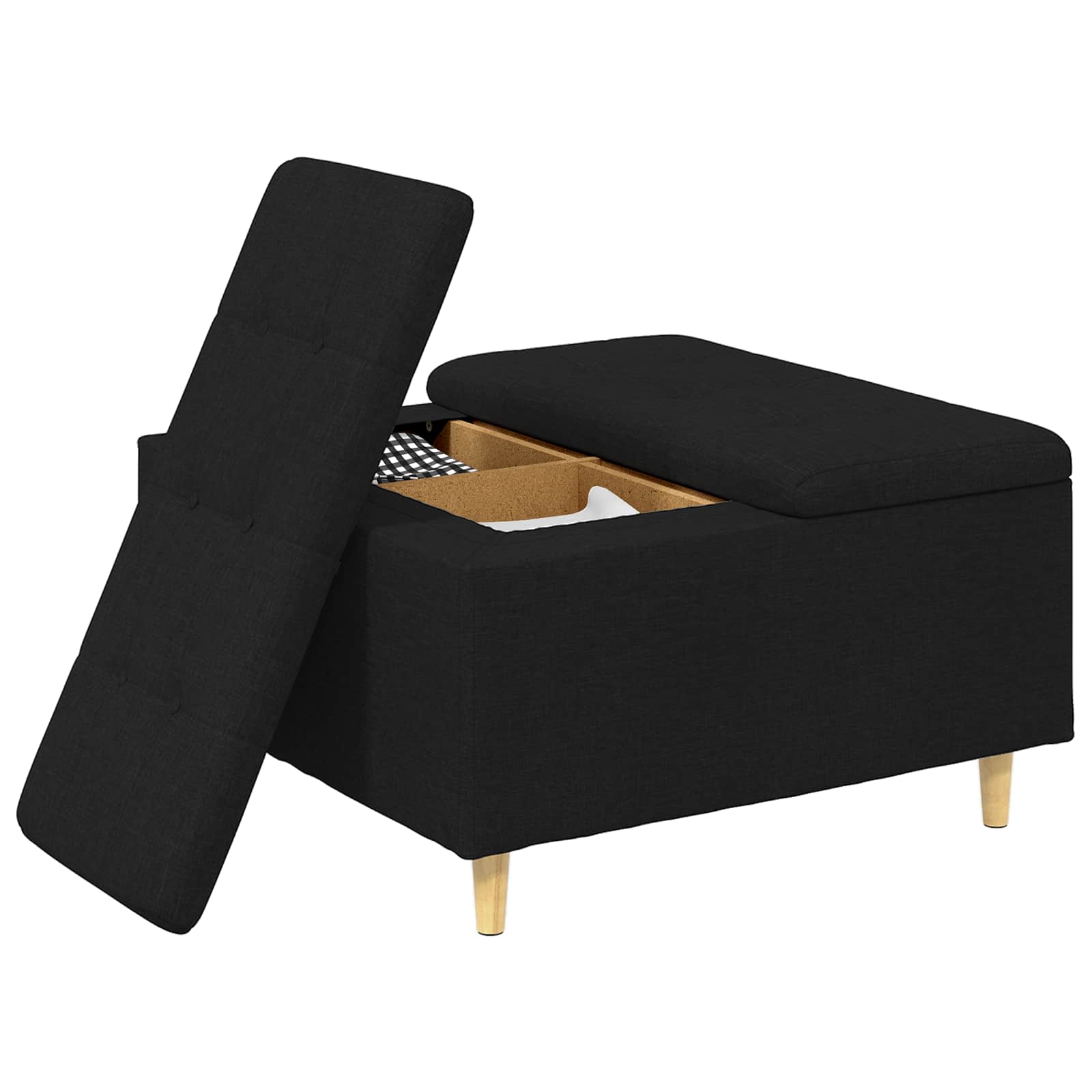 Tabouret bouton avec coussin Noir 80 x 80 x 45 cm tissu - XIOS