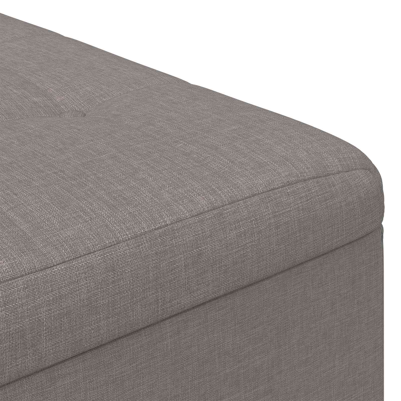 Pouf de rangement avec coussin Taupe 80 x 80 x 45 cm tissu - XIOS