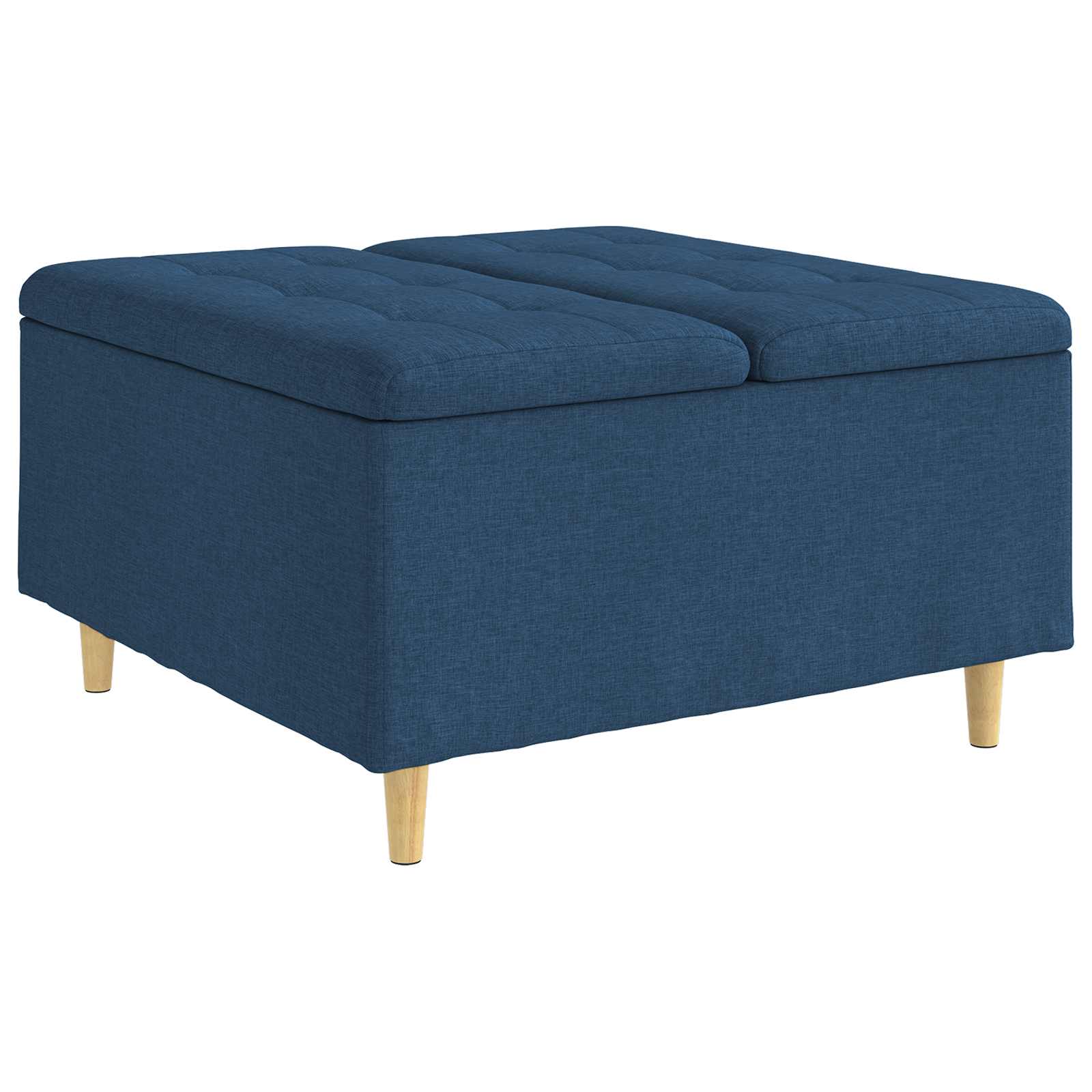 Tabouret bouton avec coussin Bleu 80 x 80 x 45 cm tissu - XIOS