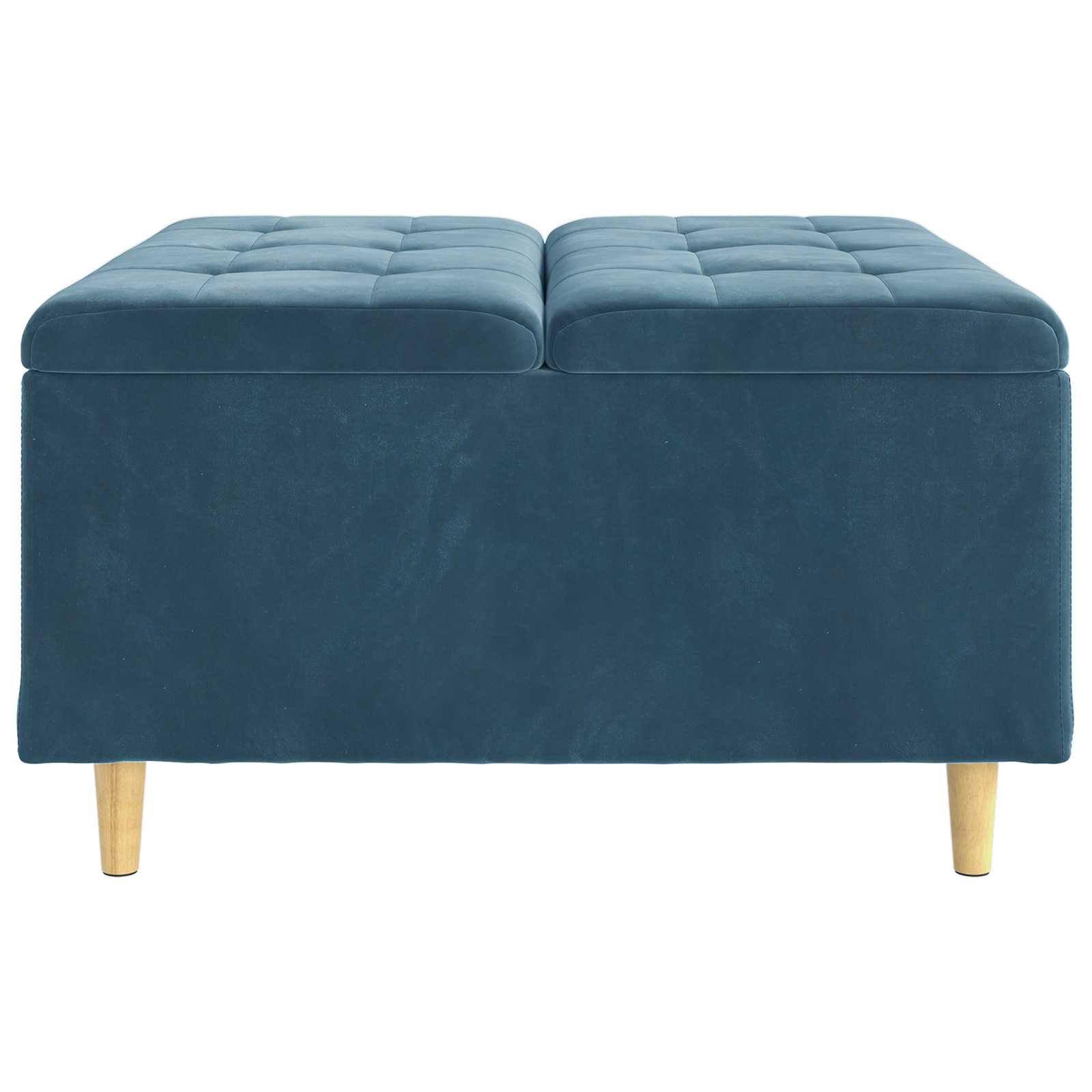 Tabouret bouton avec coussin Bleu 80 x 80 x 45 cm Velours - XIOS