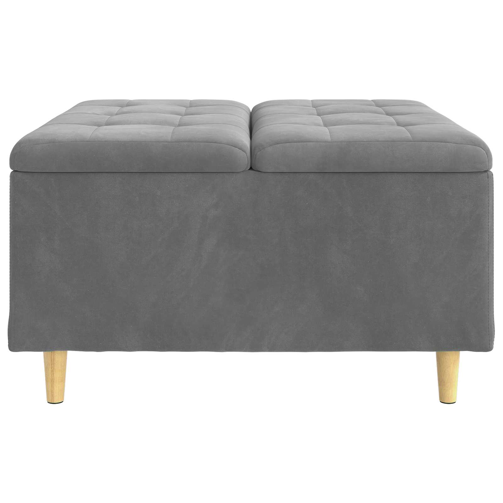 Tabouret bouton avec coussin Gris foncé 80 x 80 x 45 cm Velours - XIOS