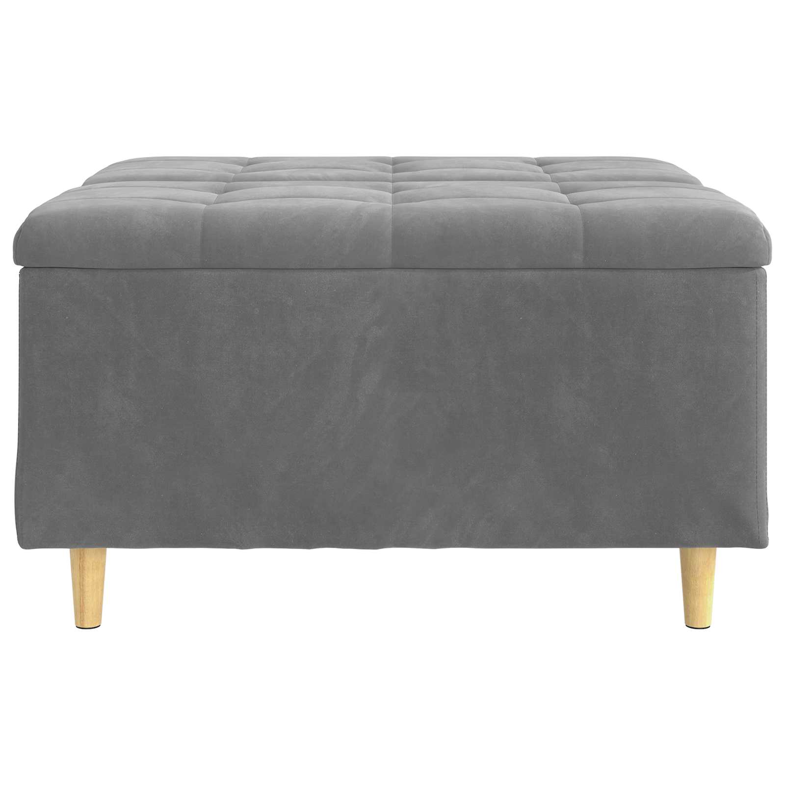 Tabouret bouton avec coussin Gris foncé 80 x 80 x 45 cm Velours - XIOS