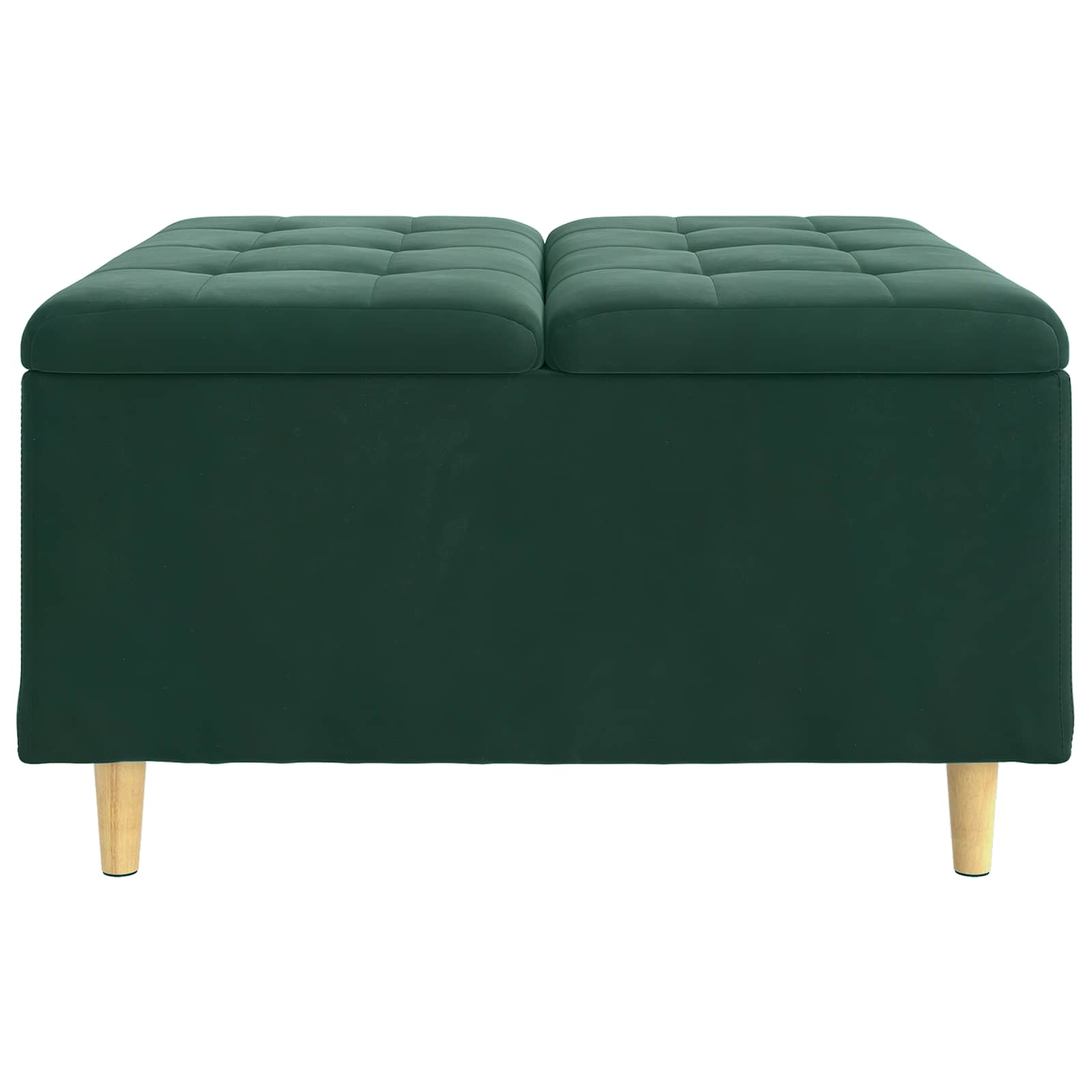 Tabouret bouton avec coussin Vert foncé 80 x 80 x 45 cm Velours - XIOS