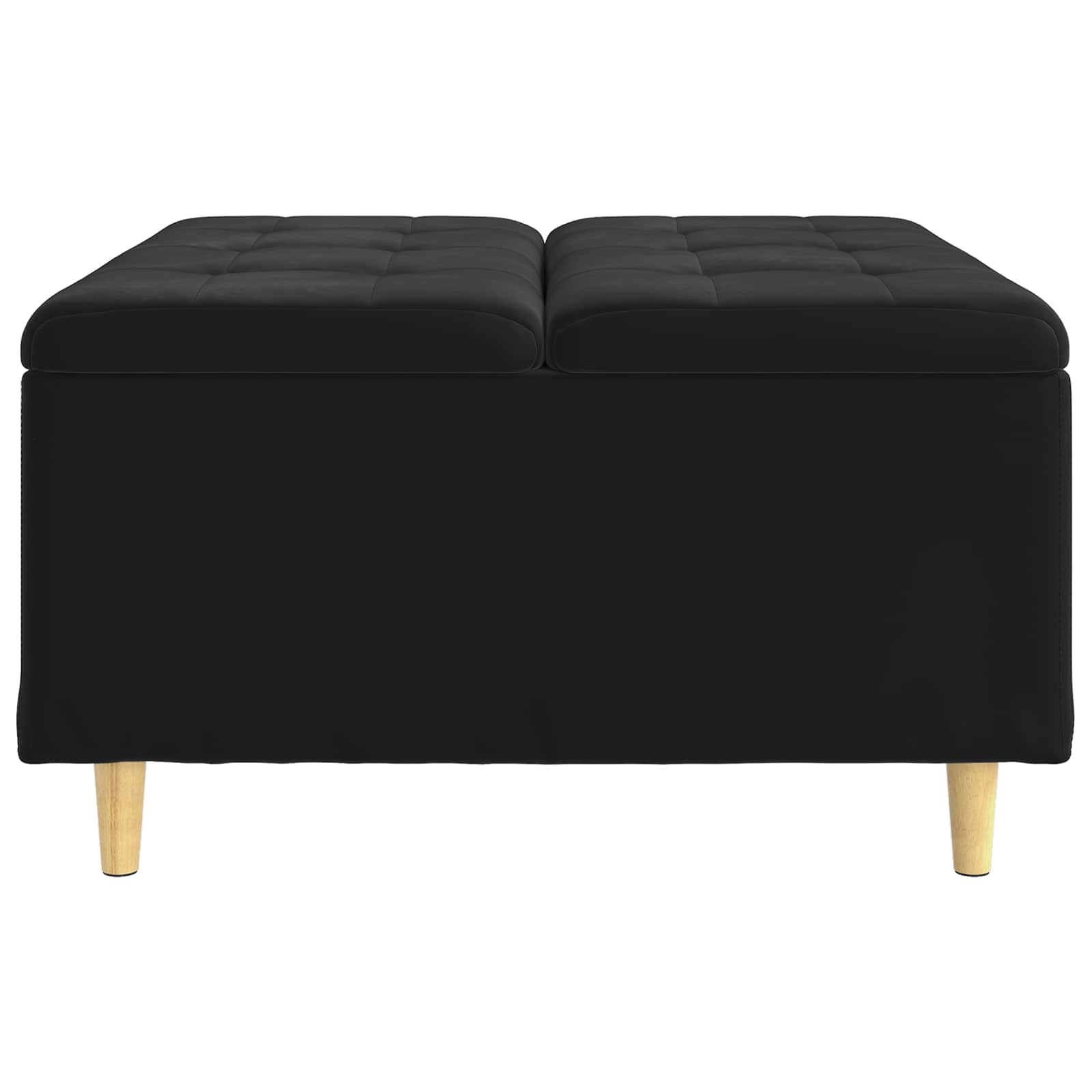Tabouret bouton avec coussin Noir 80 x 80 x 45 cm Velours - XIOS