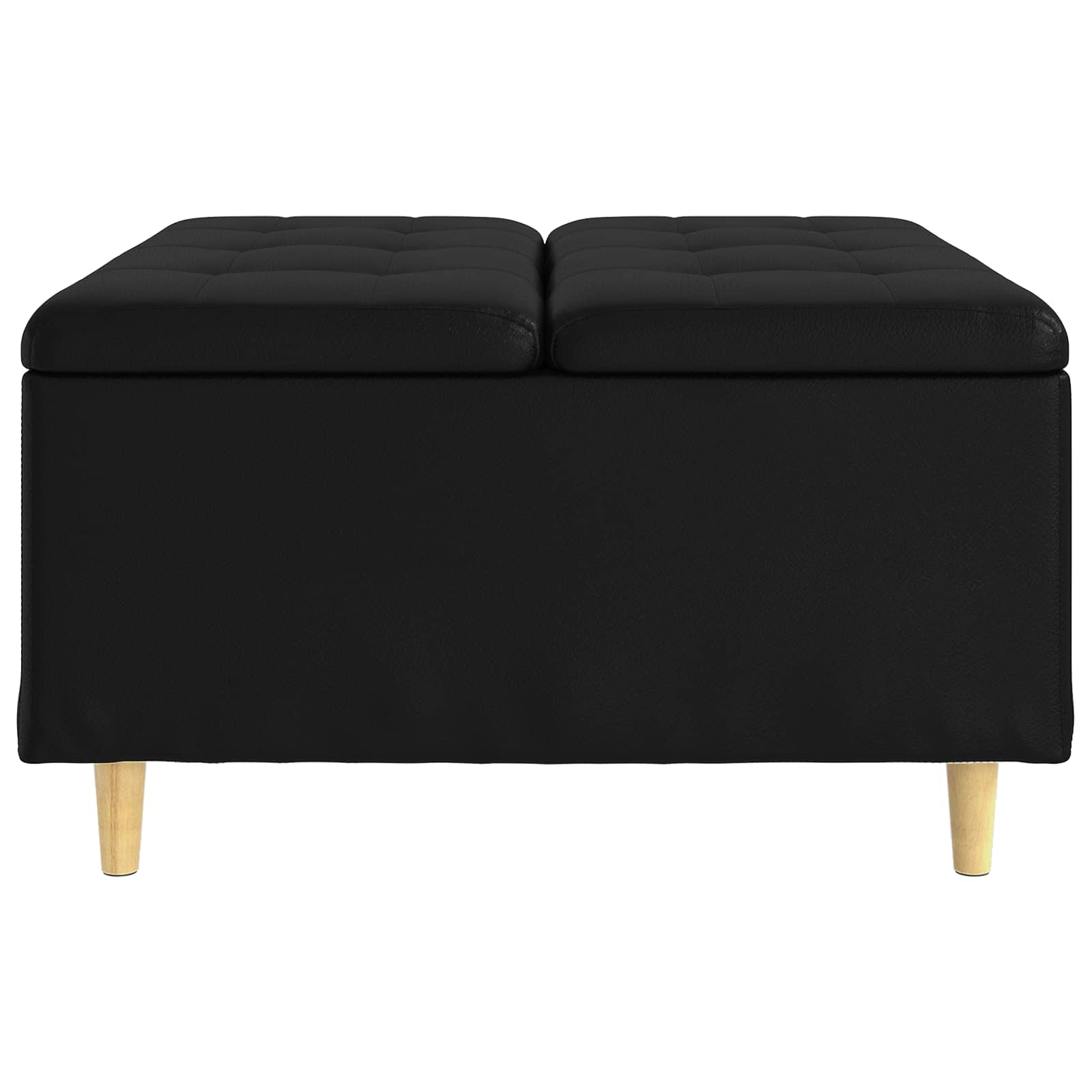Tabouret bouton avec coussin Noir 80 x 80 x 45 cm Simili cuir - XIOS