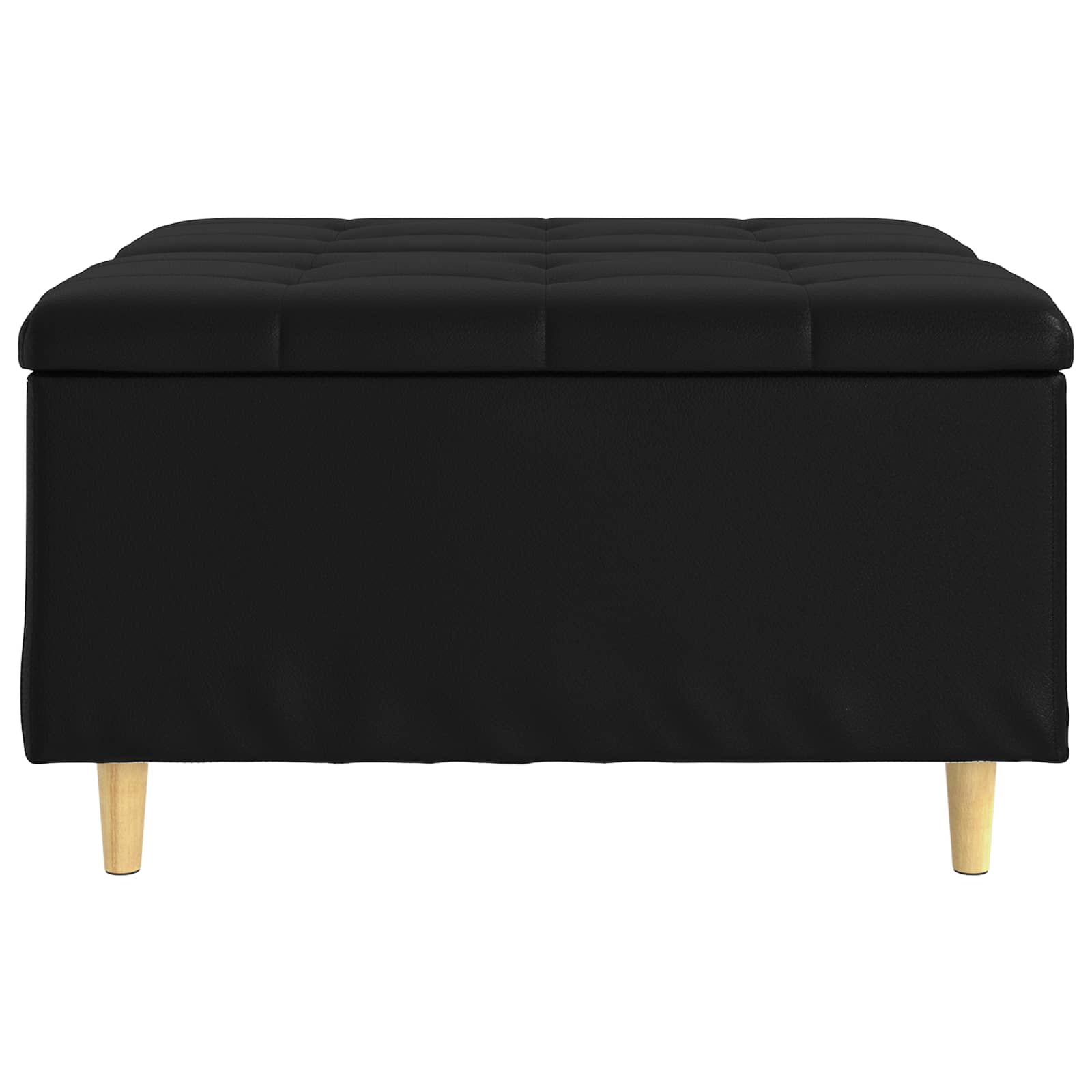 Tabouret bouton avec coussin Noir 80 x 80 x 45 cm Simili cuir - XIOS