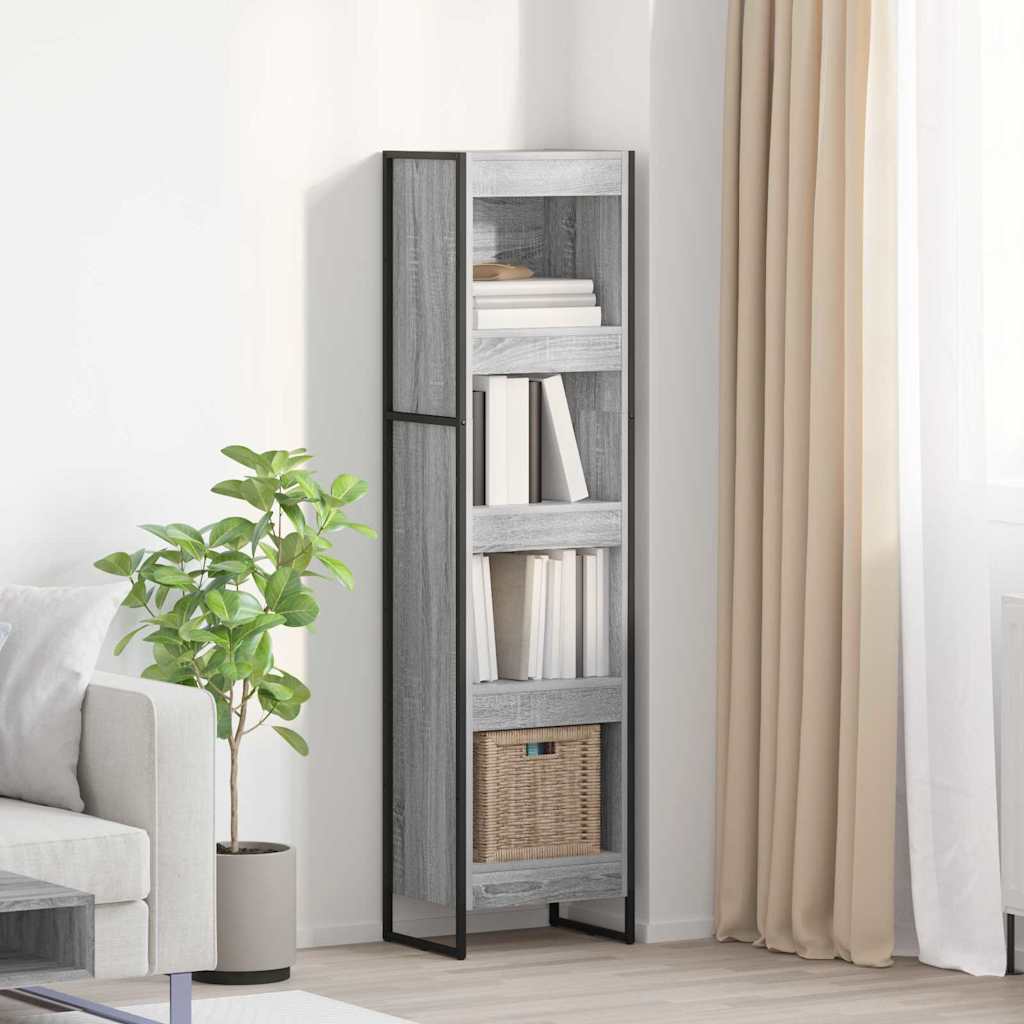 Bibliothèque Gris Sonoma 80 x 30 x 155 cm Bois d'ingénierie - XIOS