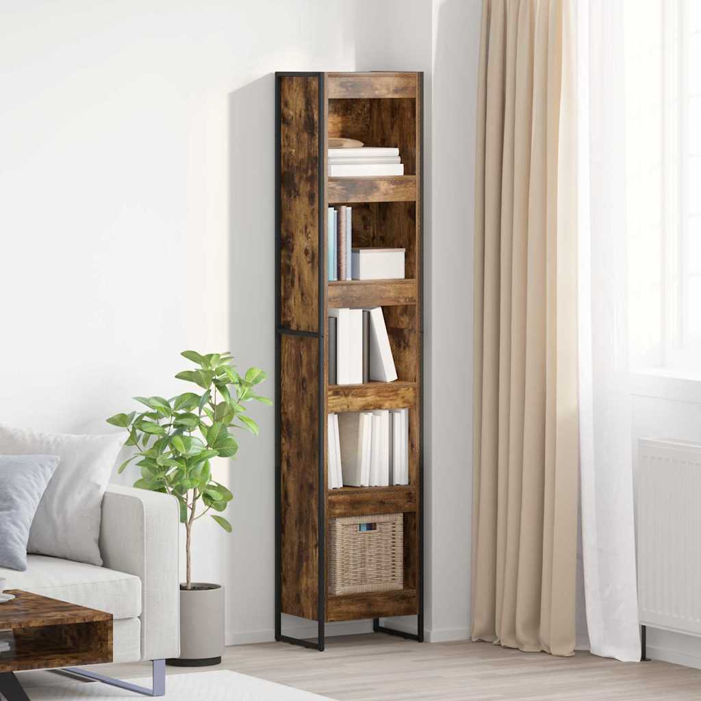 Bibliothèque Chêne Fumé 80 x 30 x 155 cm Bois d'ingénierie - XIOS