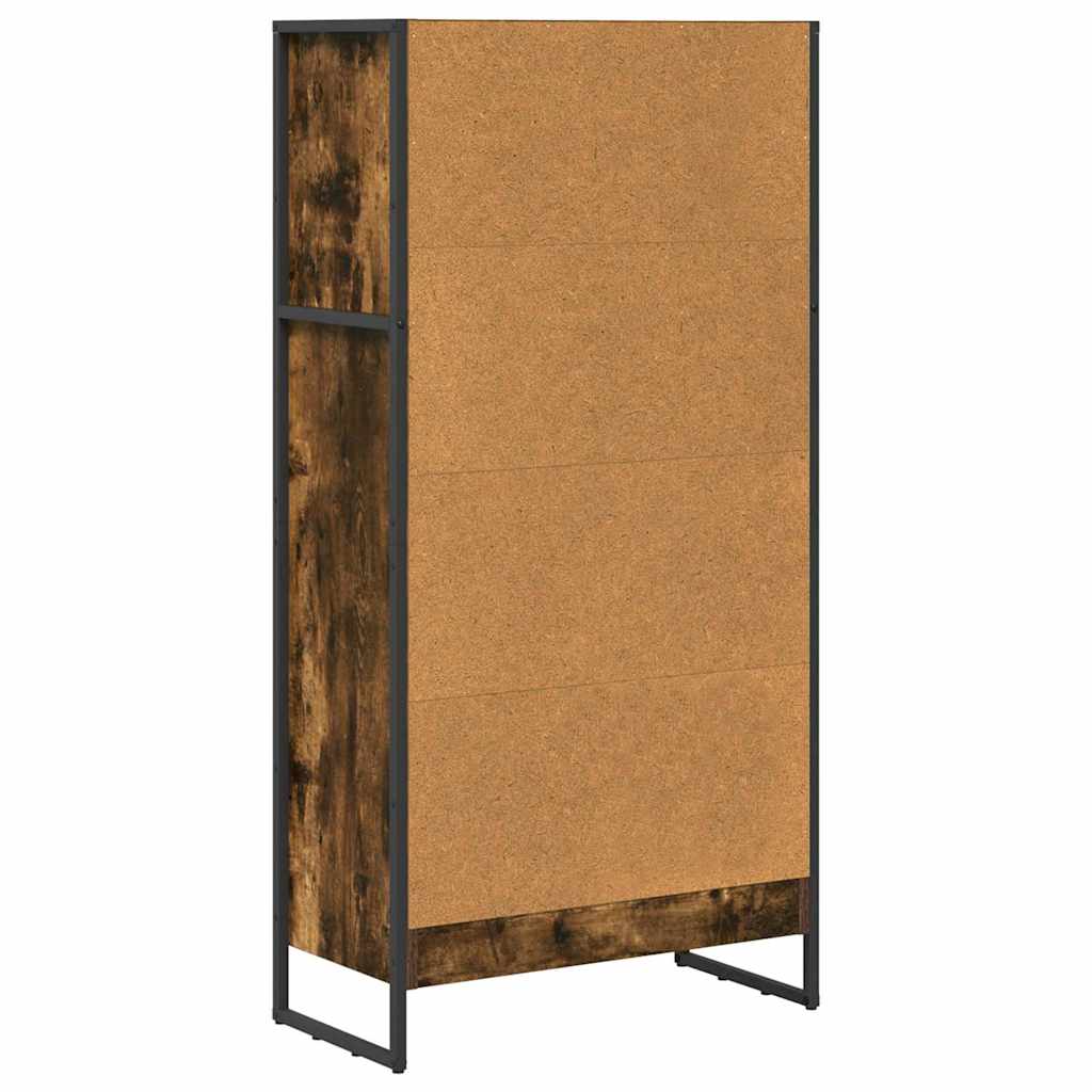 Bibliothèque Chêne Fumé 80 x 30 x 155 cm Bois d'ingénierie - XIOS