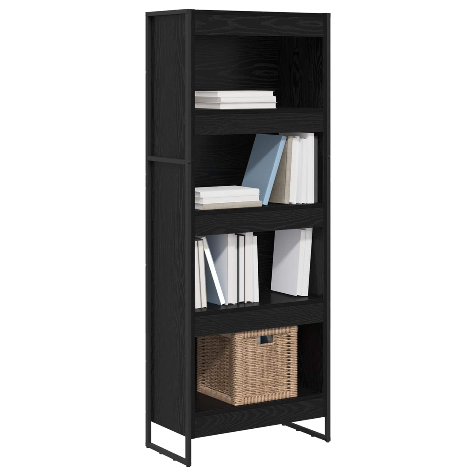 Bibliothèque Chêne noir 80 x 30 x 155 cm Bois d'ingénierie - XIOS