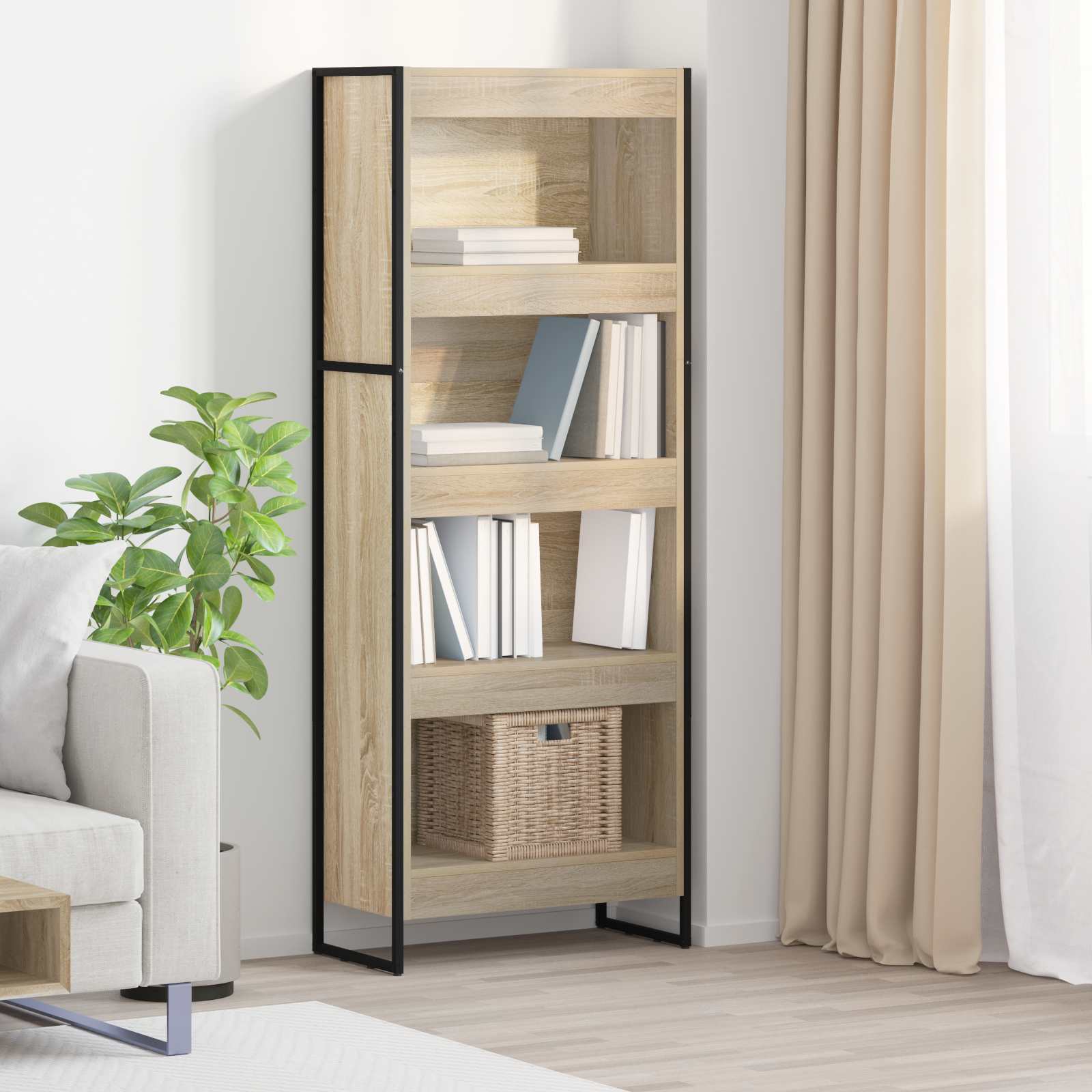 Bibliothèque Sonoma 80 x 30 x 155 cm Bois d'ingénierie - XIOS