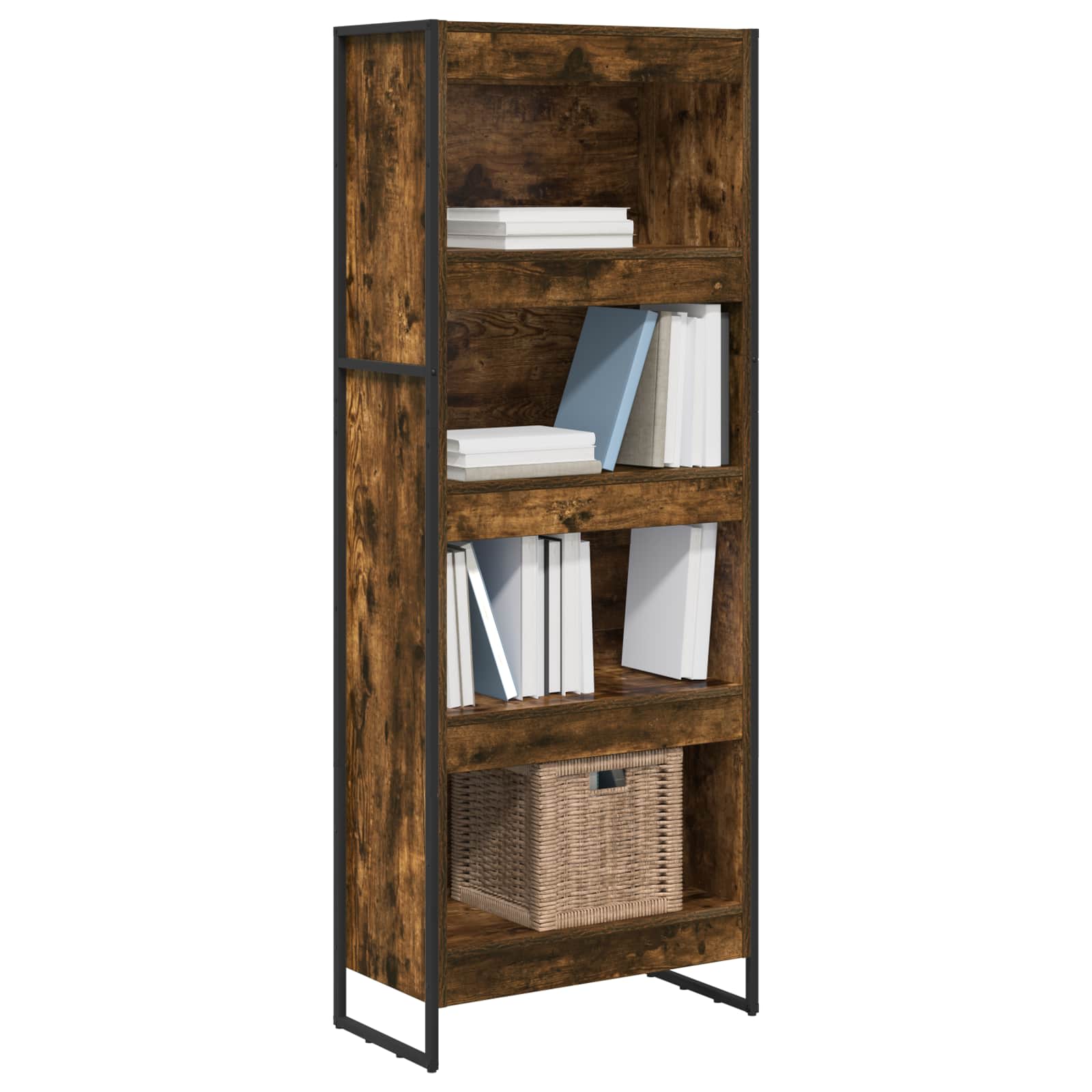 Bibliothèque Chêne Fumé 80 x 30 x 155 cm Bois d'ingénierie - XIOS