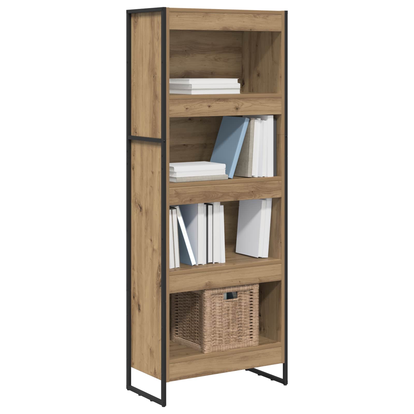 Bibliothèque Chêne artisan 80 x 30 x 155 cm Bois d'ingénierie - XIOS
