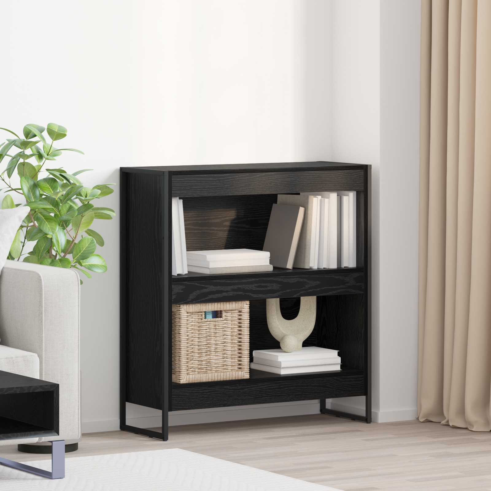 Bibliothèque Chêne noir 80 x 30 x 155 cm Bois d'ingénierie - XIOS
