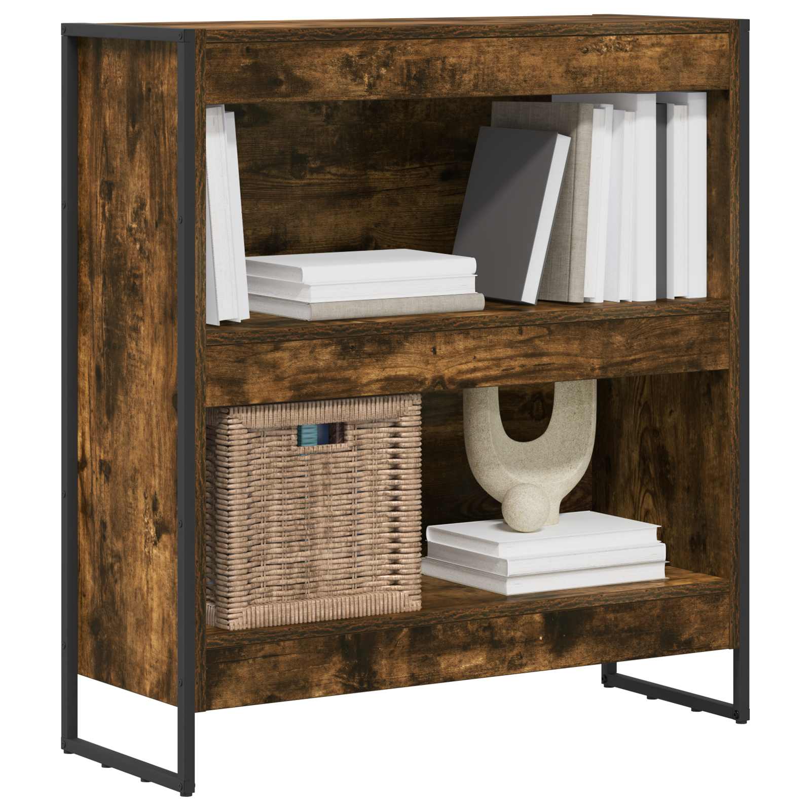 Bibliothèque Chêne Fumé 80 x 30 x 155 cm Bois d'ingénierie - XIOS