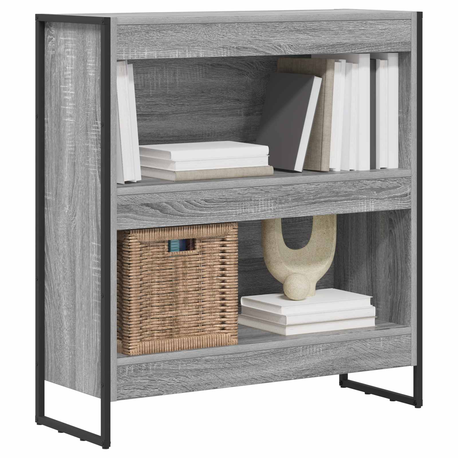 Bibliothèque Gris Sonoma 80 x 30 x 155 cm Bois d'ingénierie - XIOS