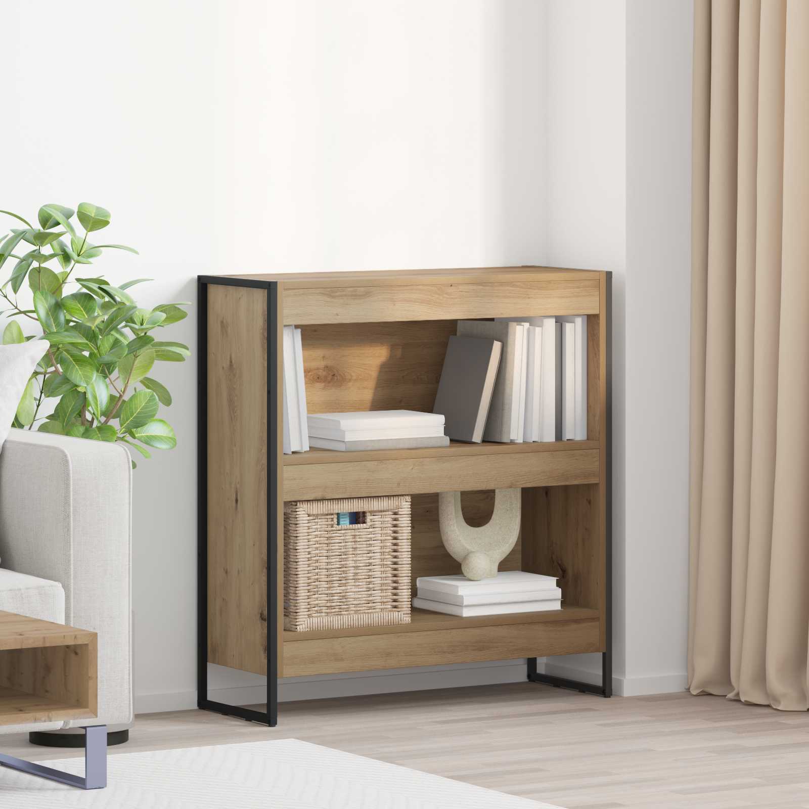 Bibliothèque Chêne artisan 80 x 30 x 155 cm Bois d'ingénierie - XIOS